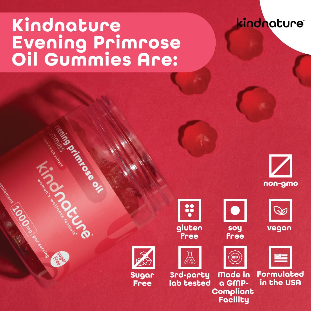 kindnature Evening Primrose Oil Gummies 60 Count