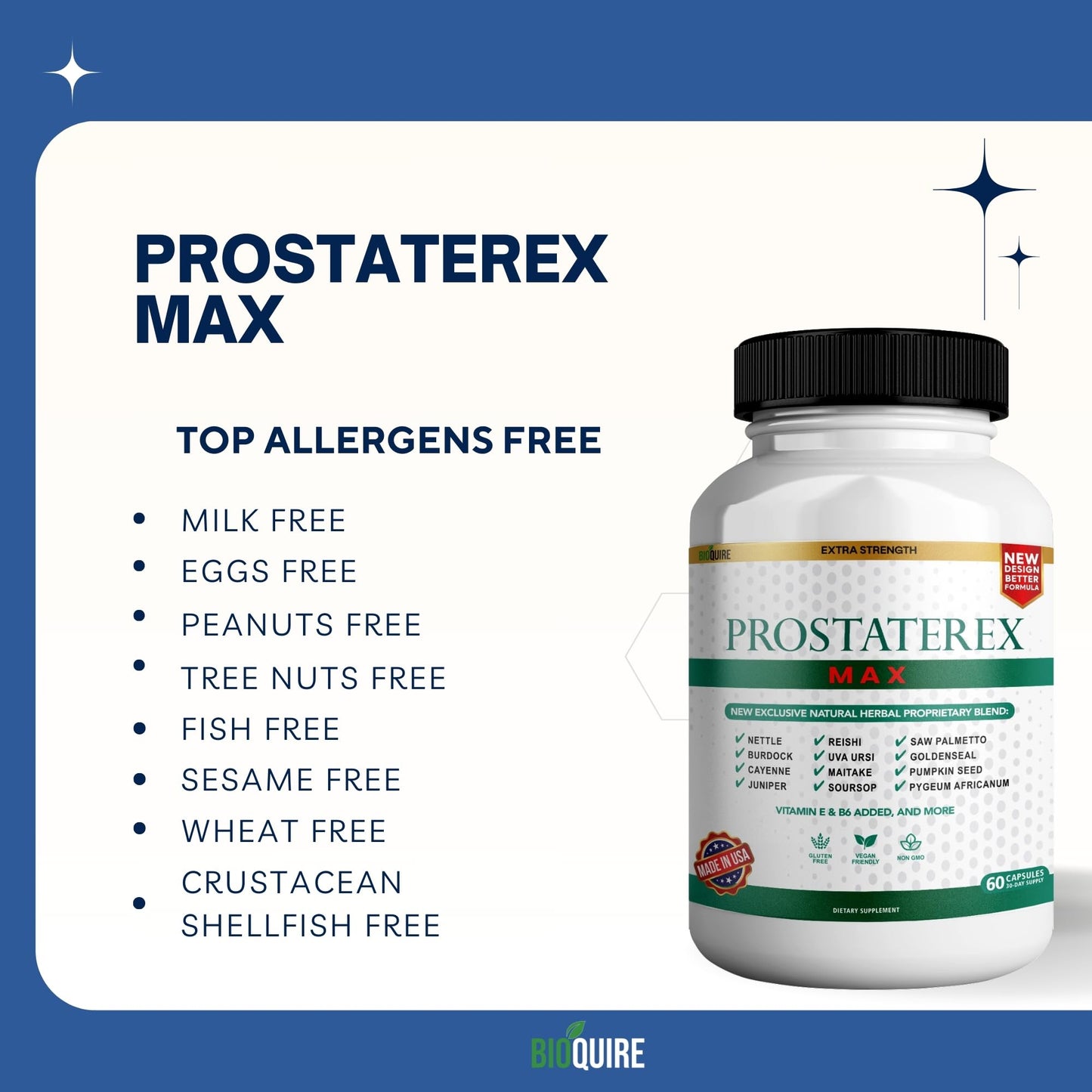 BIOQUIRE ProstateRex Max Extra Strength Prostate Health Support Supplement Capsule 180 Capsules