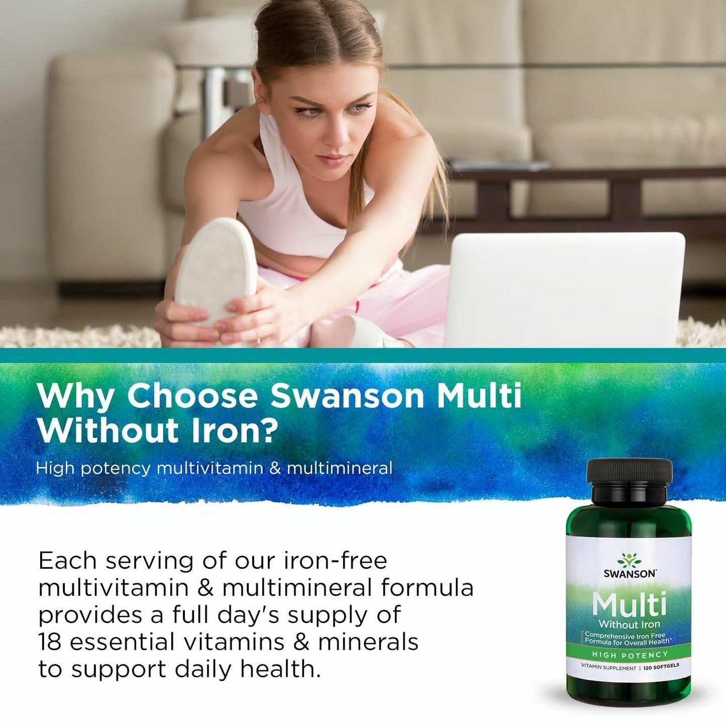 Swanson Multi Without Iron Daily Multivitamin Softgels 240 Count