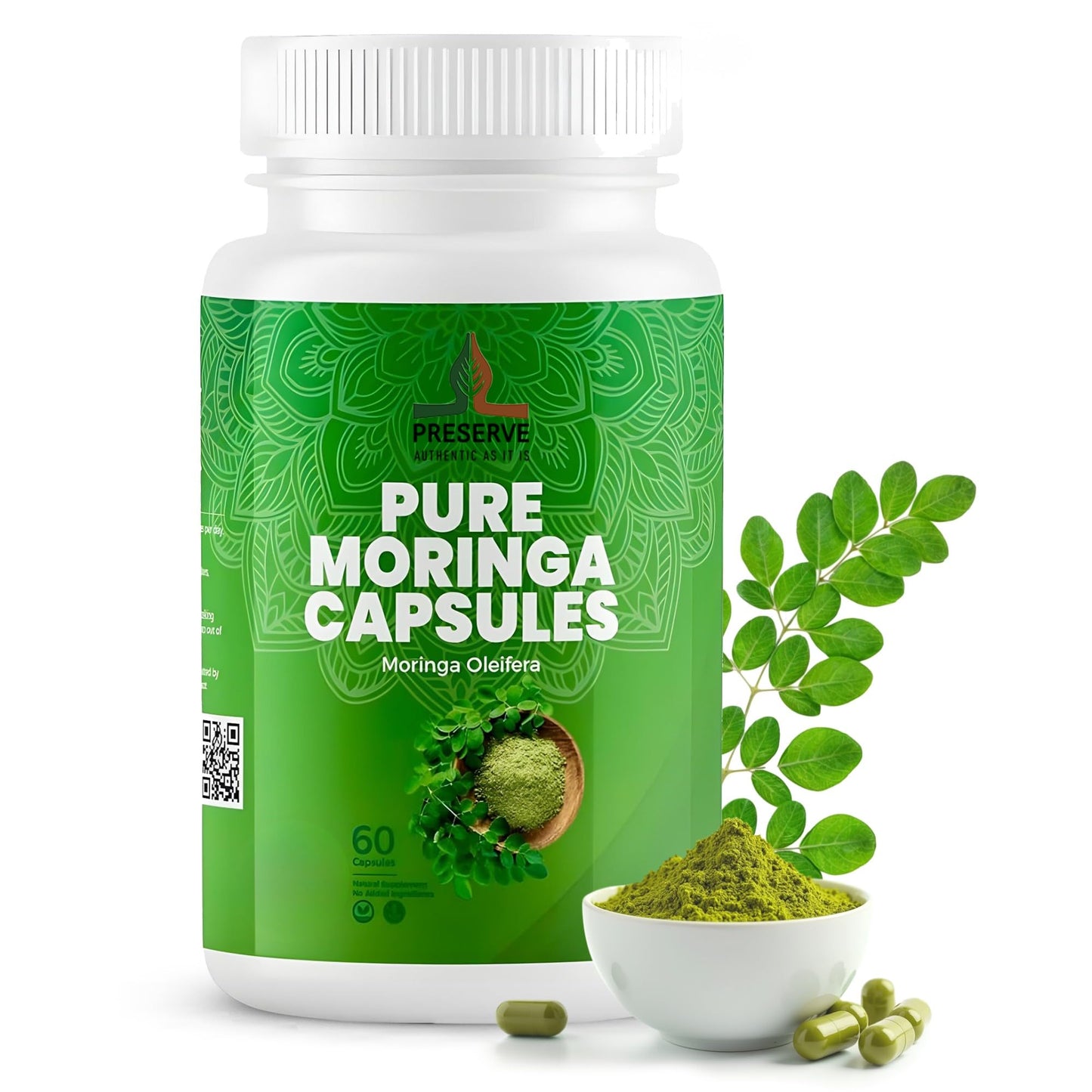 PRESERVE Pure Moringa Oleifera Leaf Supplement Powder 1 Ounce