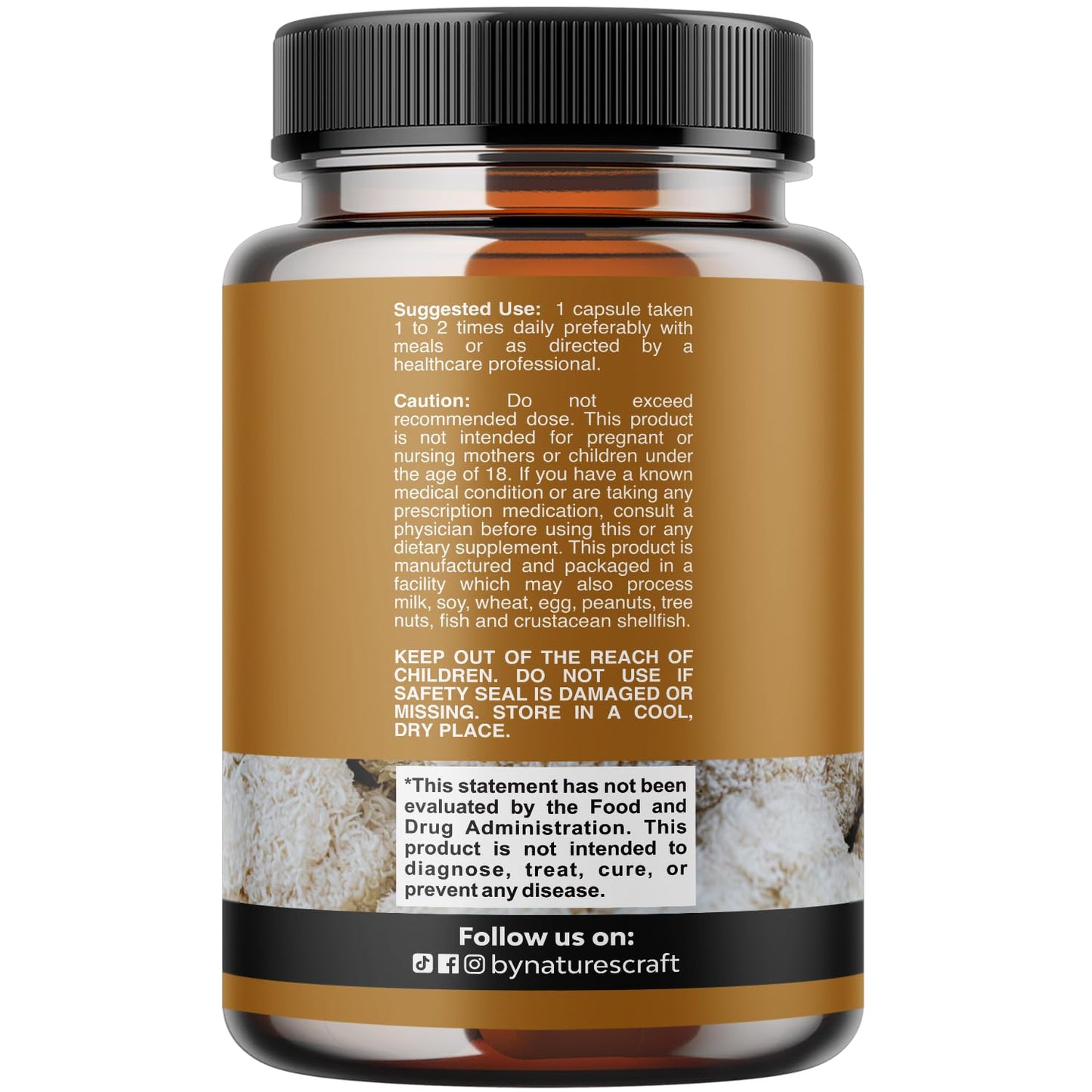 Natures Craft Advanced Lion's Mane Mushroom Supplement Capsule 60 Count