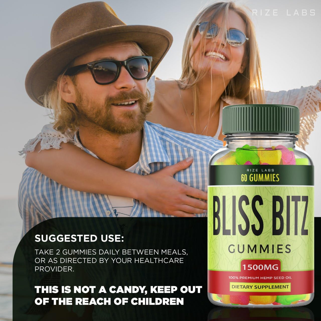 rize labs Bliss Bitz Gummies Gummy 60 Gummies
