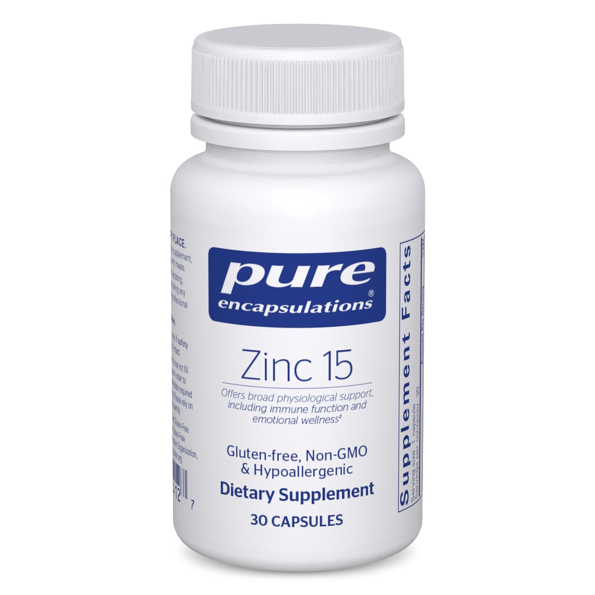 Pure Encapsulations Zinc 15 mg Capsules, 30 Capsules