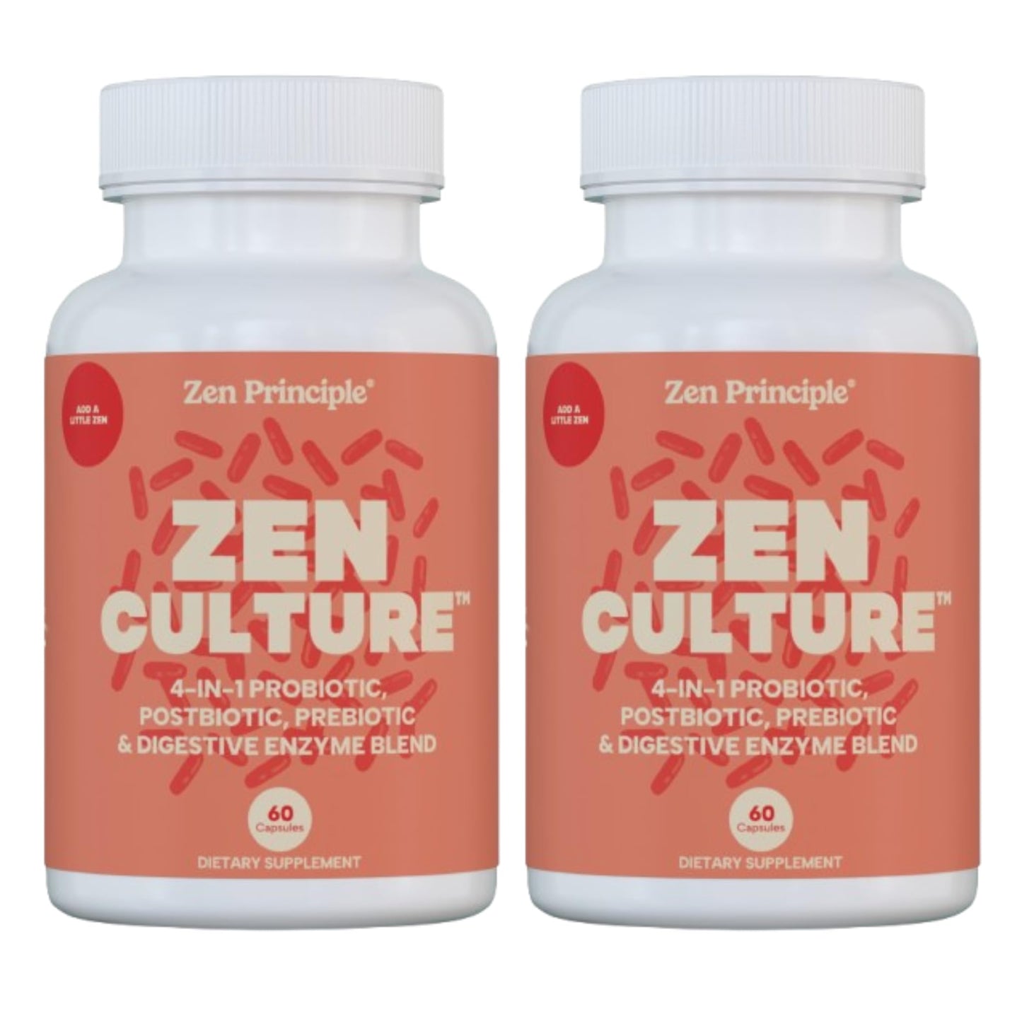 Zen Principle Zenculture 4-in-1 Synbiotic Supplement with CoreBiome Capsule, 120 Capsules