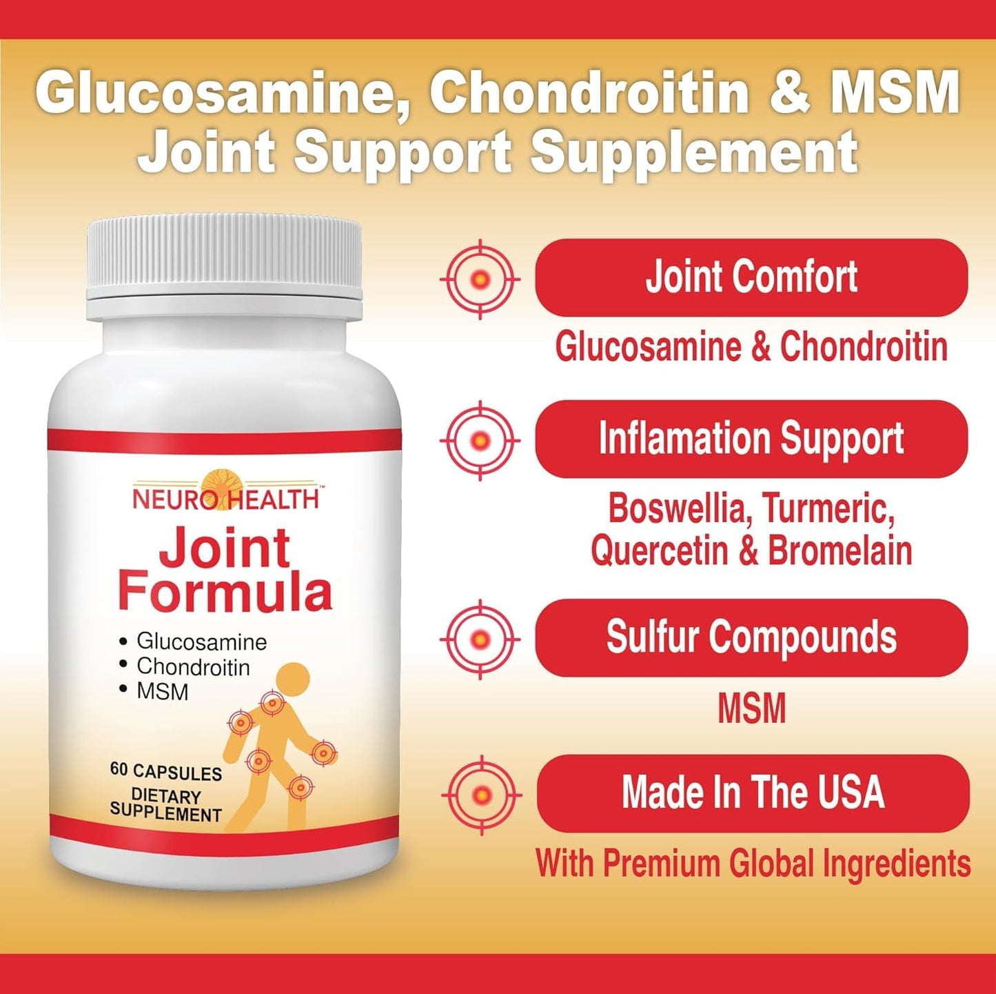 Neuro Health Joint Formula with Glucosamine, Chondroitin and MSM, 60 Capsules