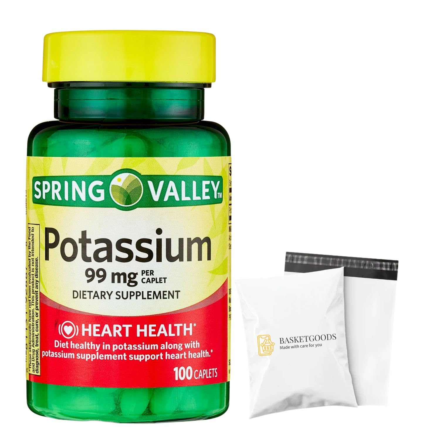 BASKETGOODS Potassium 99 mg Caplets 100 Count