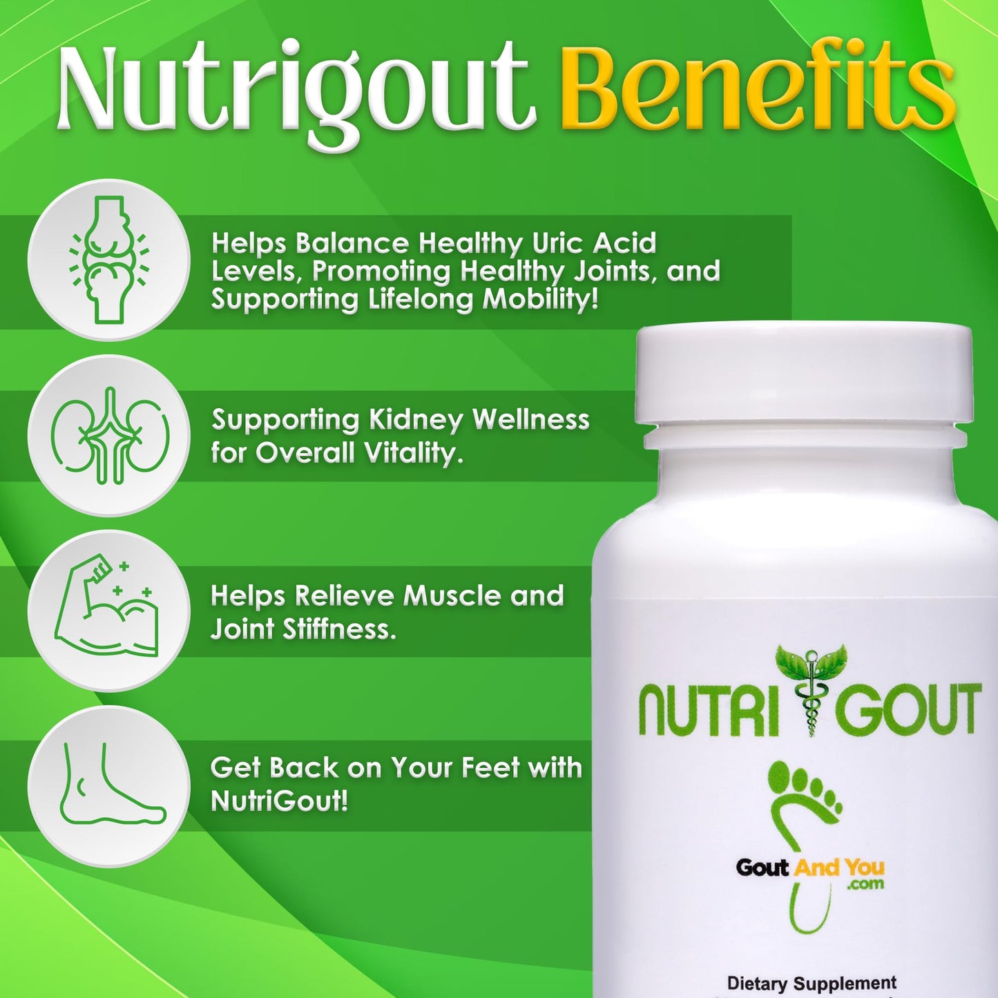 Gout and You NutriGout Uric Acid Cleanse Supplement Capsules, 60 Count