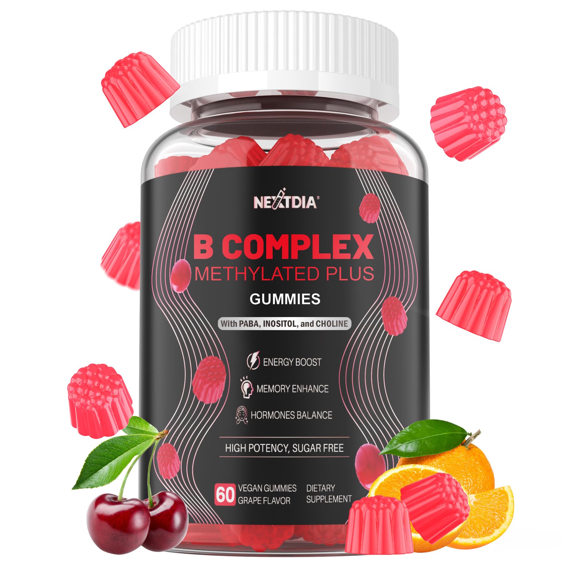 Nextdia Super Methylated B Complex Vitamin Gummies, 60 Count
