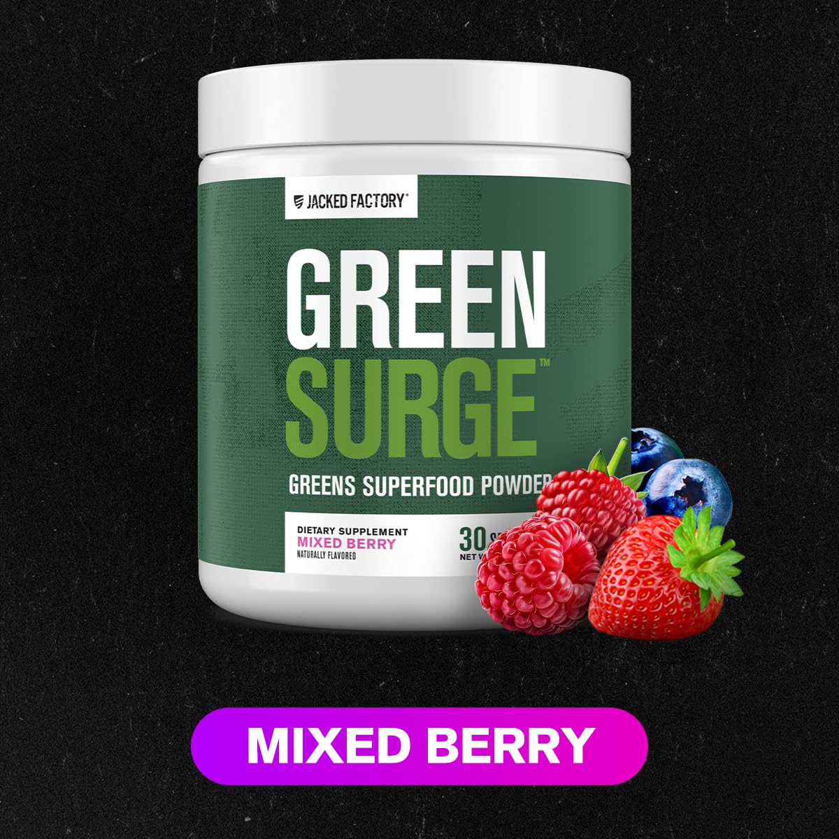 Jacked Factory Green Surge Green Superfood Powder - Mixed Berry 6.35