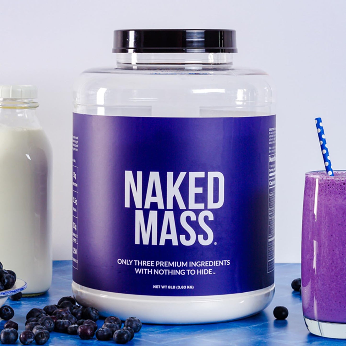 NAKED Mass Natural Weight Gainer Protein Powder, 192 Servings