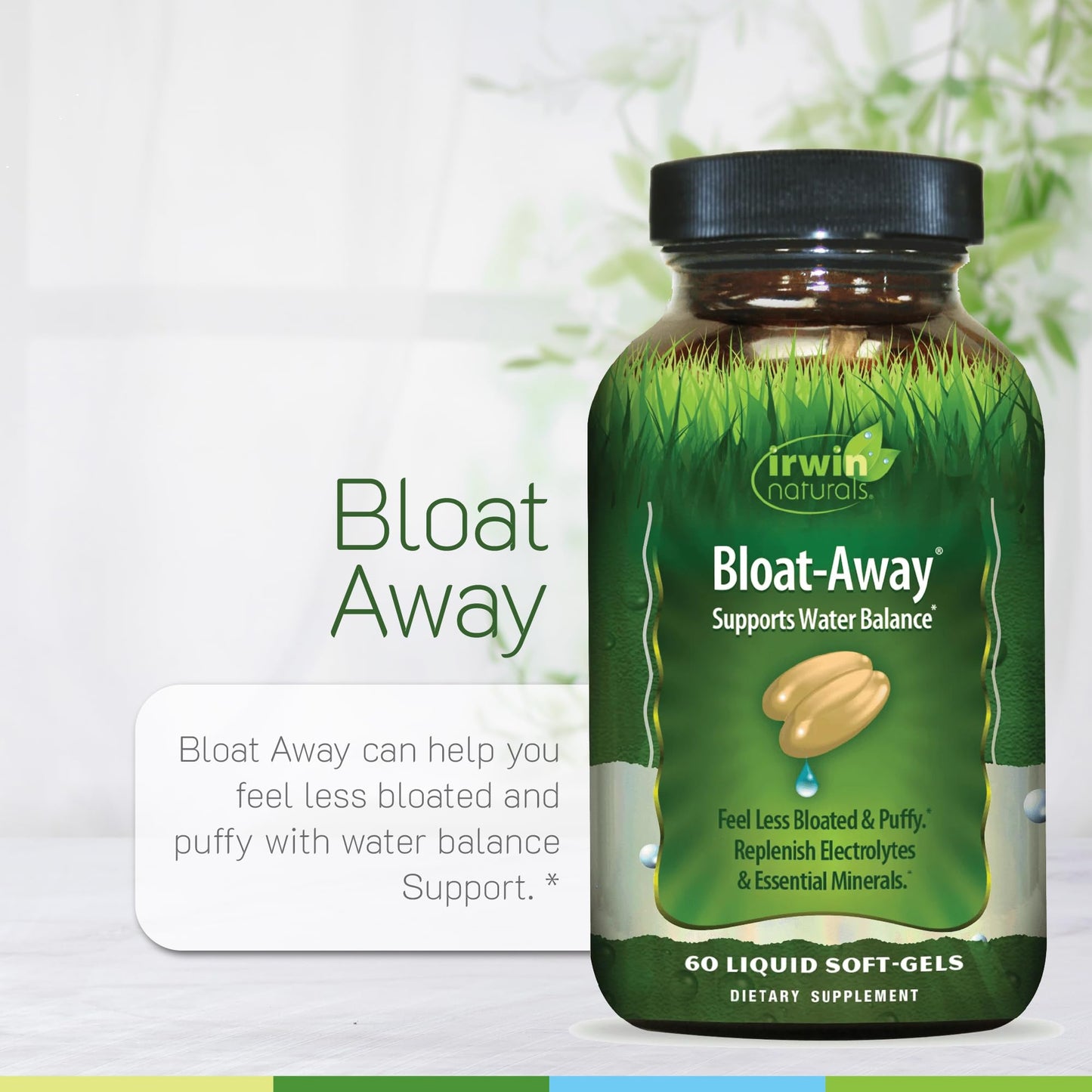 Irwin Naturals Bloat-Away Water Balance Support 60 Liquid Soft-Gels