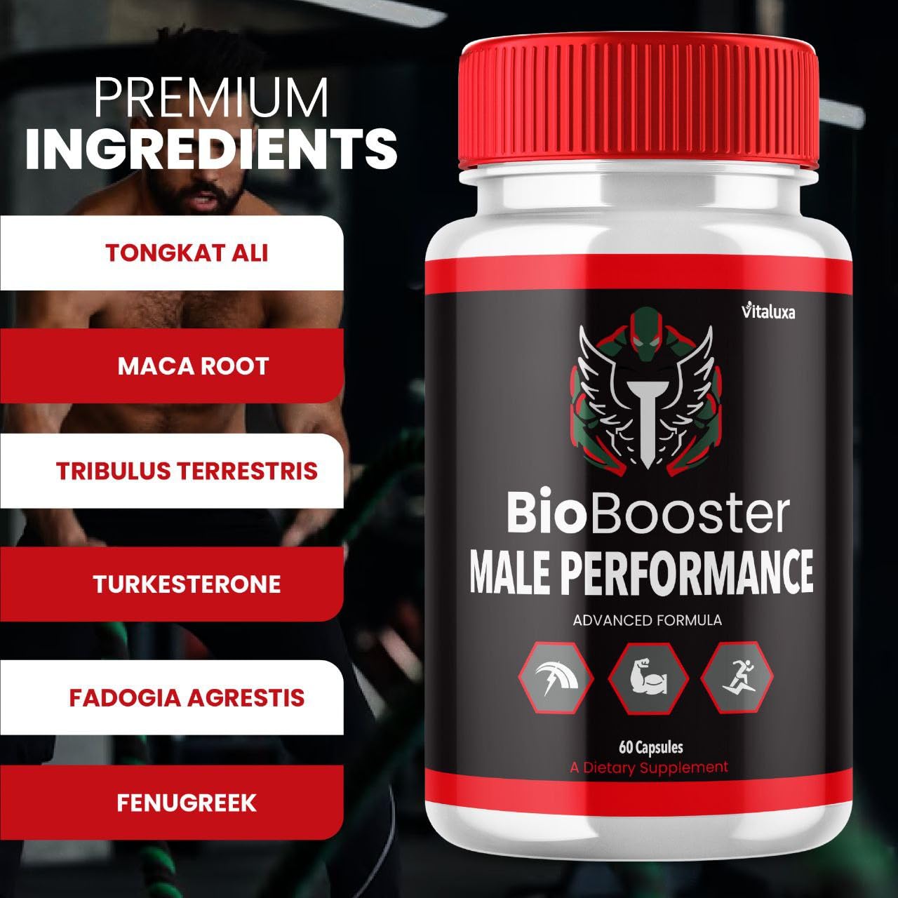 Vitaluxa BioBooster for Men BioBoost Supplement Performance Blend Capsules 120 Capsules