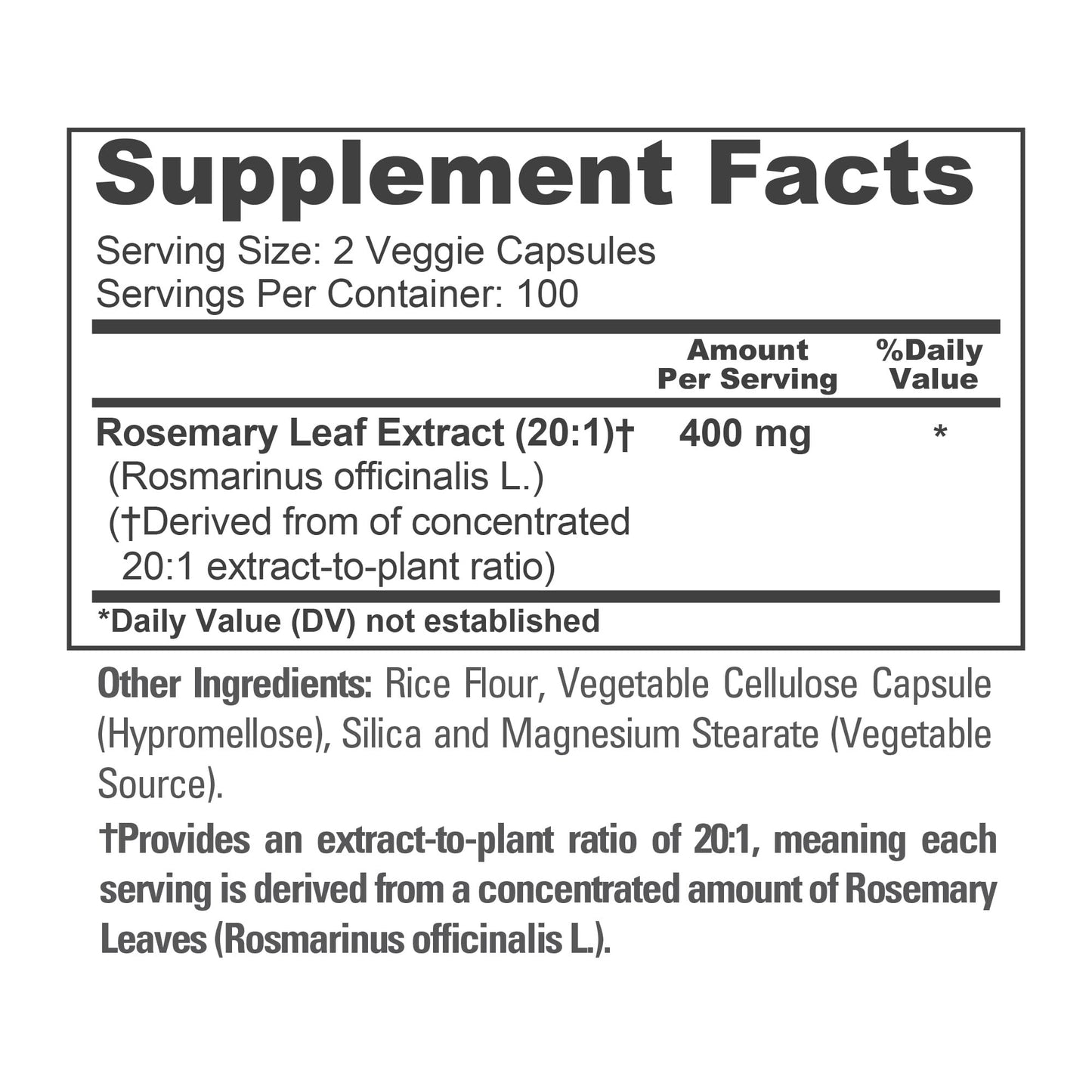 NusaPure Rosemary Capsule 200 Veg Capsules