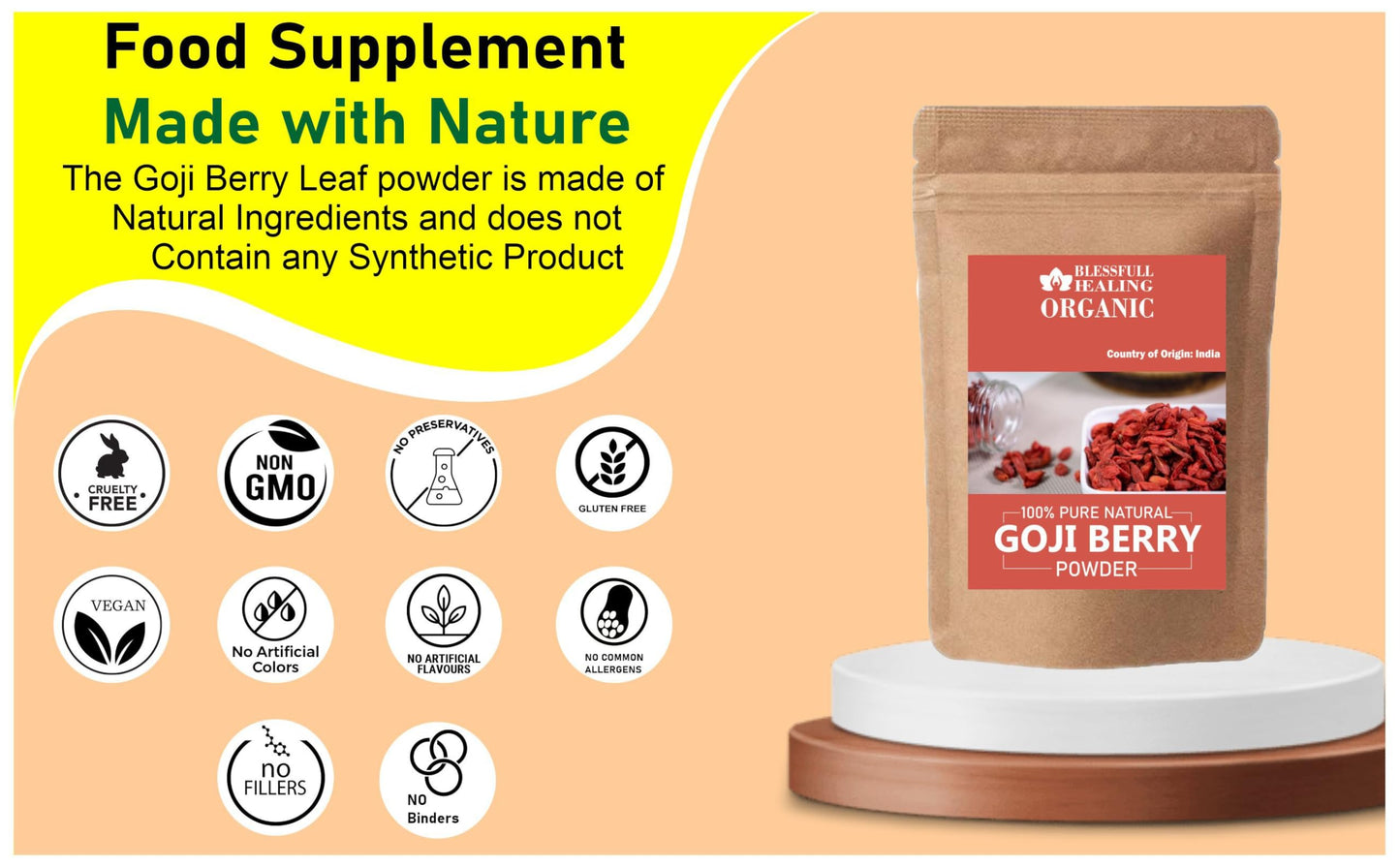 Blessfull Healing Organic Goji Berry Powder 3.5274 oz