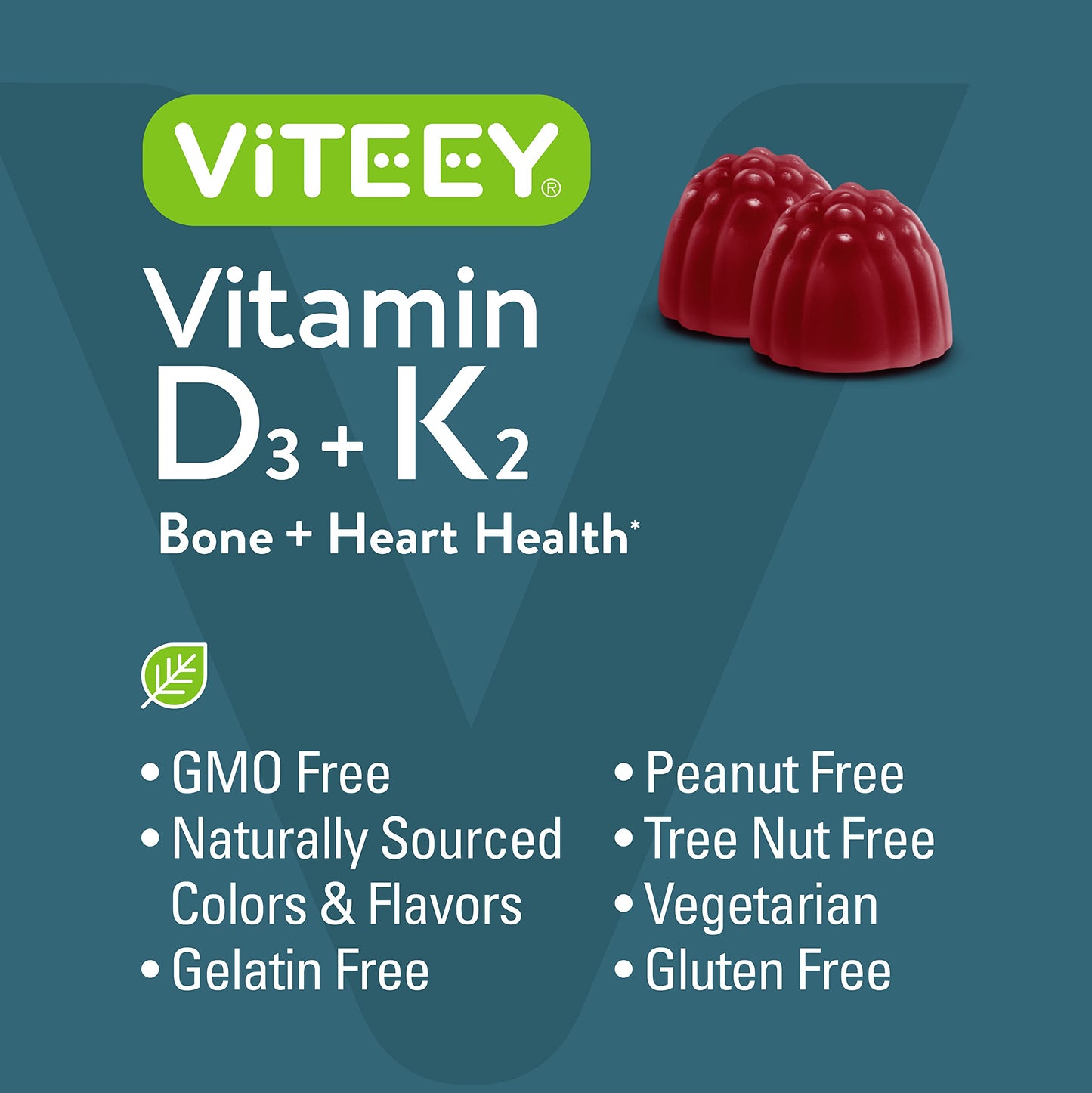 Viteey Vitamin D3 K2 Gummies 60 Count