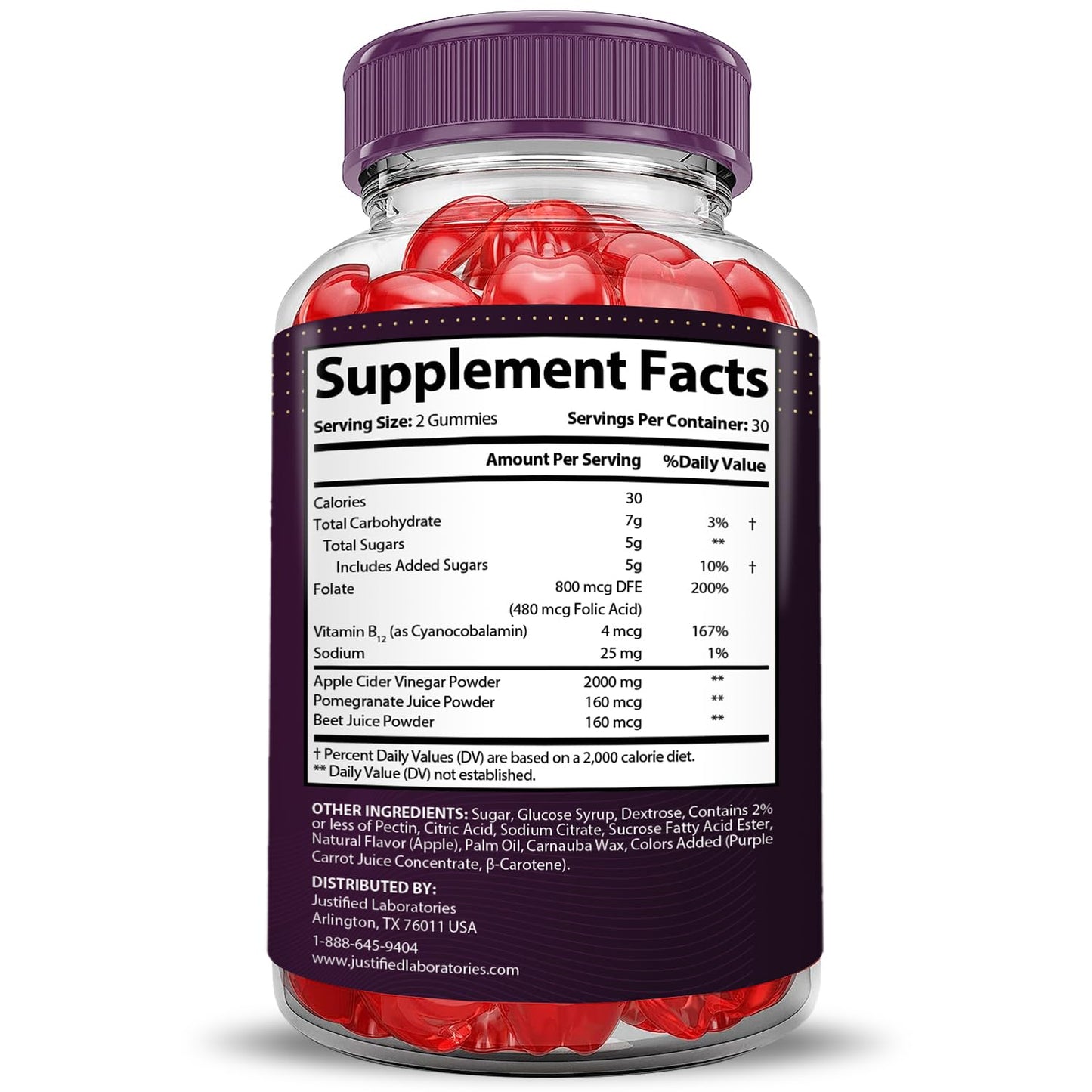 Justified Laboratories Proton Keto ACV Gummies Extreme Gummy 60 Count
