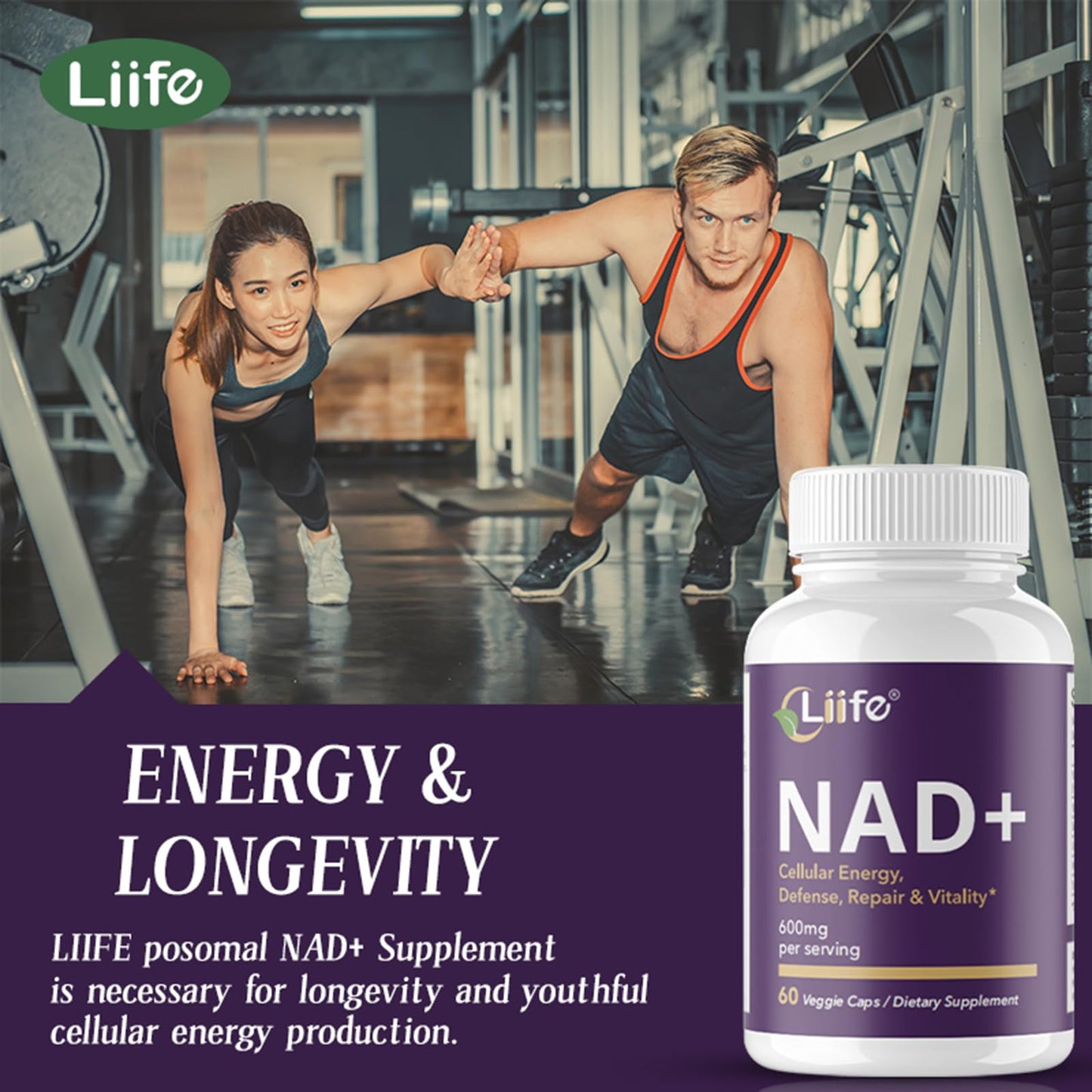 LIIFE Nicotinamide Adenine Dinucleotide 600mg Capsule, 90 Count