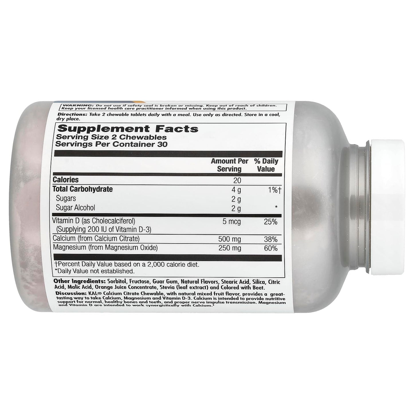 KAL Calcium Citrate+ Chewables 60