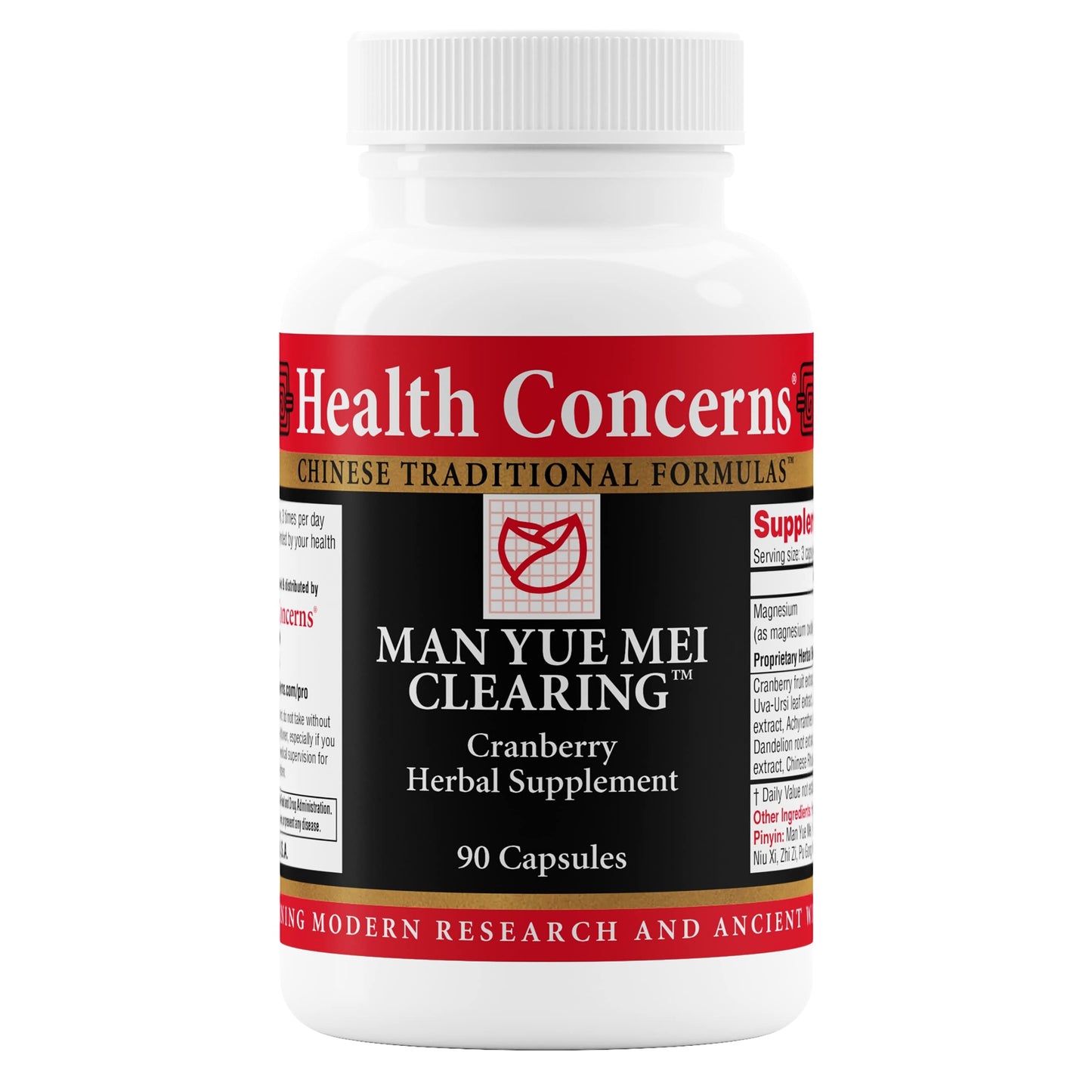 Health Concerns Man Yue Mei Clearing Cranberry Supplement for Urinary Tract Health & Bladder Cleanse – Kidney Support Formula – Chinese Herbal Supplement with Corn Silk 90 Capsules