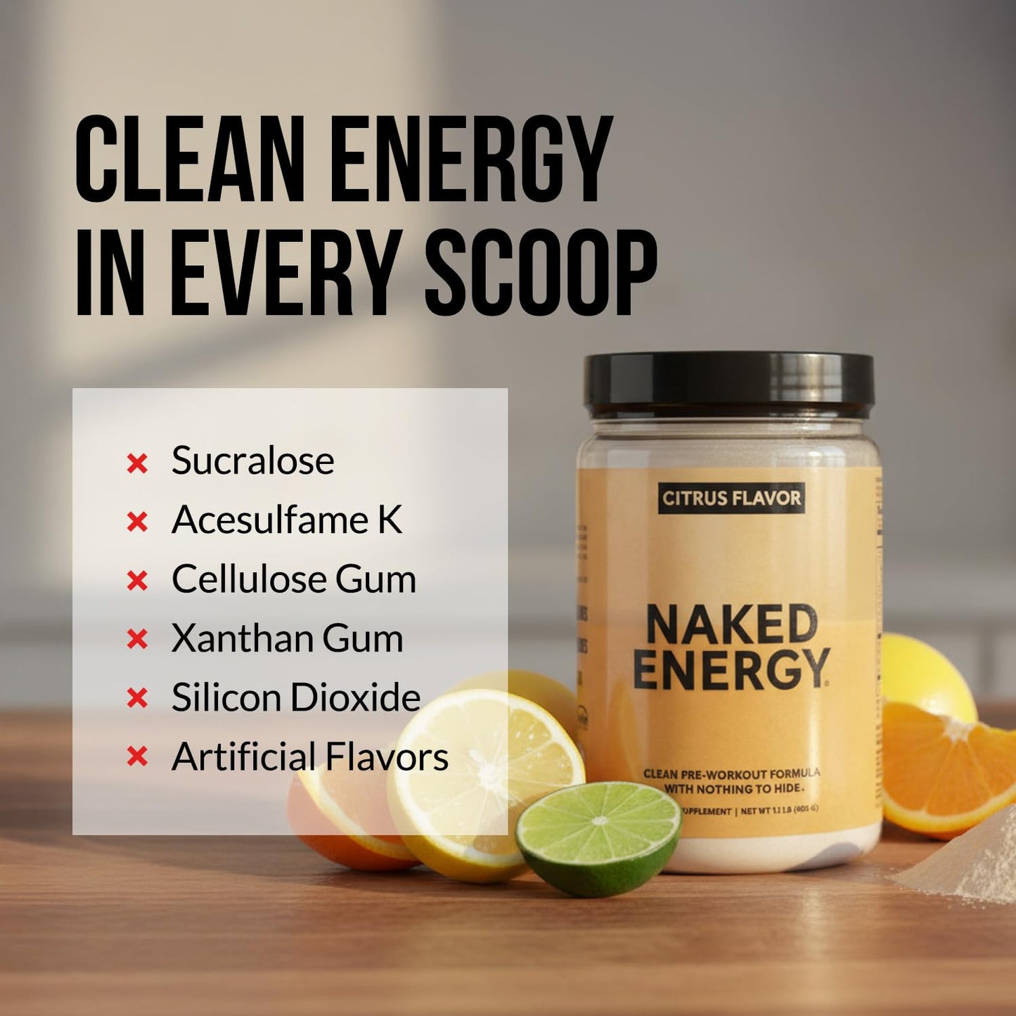 NAKED Vegan Energizing Muscle Recovery Bundle: Naked Citrus Energy and 240 L-Glutamine Capsules, 1000mg
