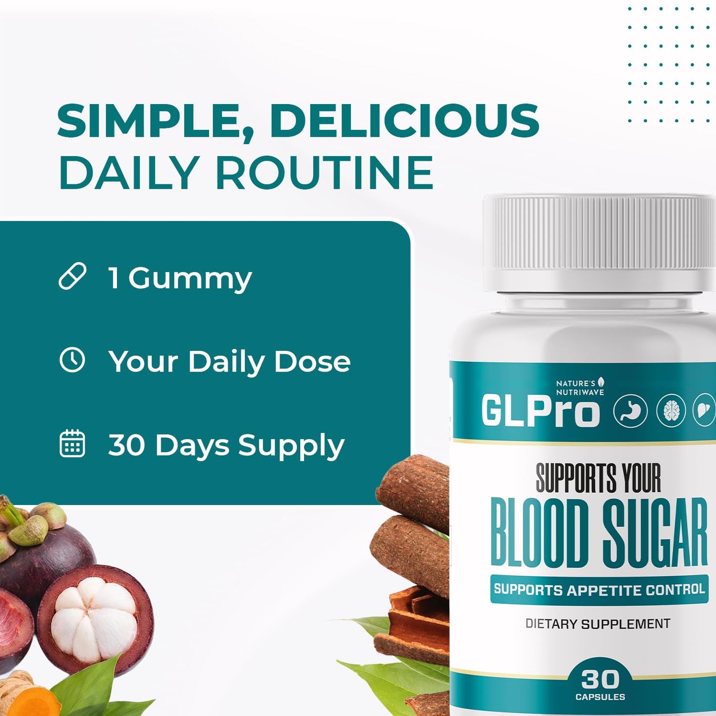 Nature’s NutriWave GLPro Hawthorne, Garlic, Green Tea & Hibiscus Capsules 180 Count