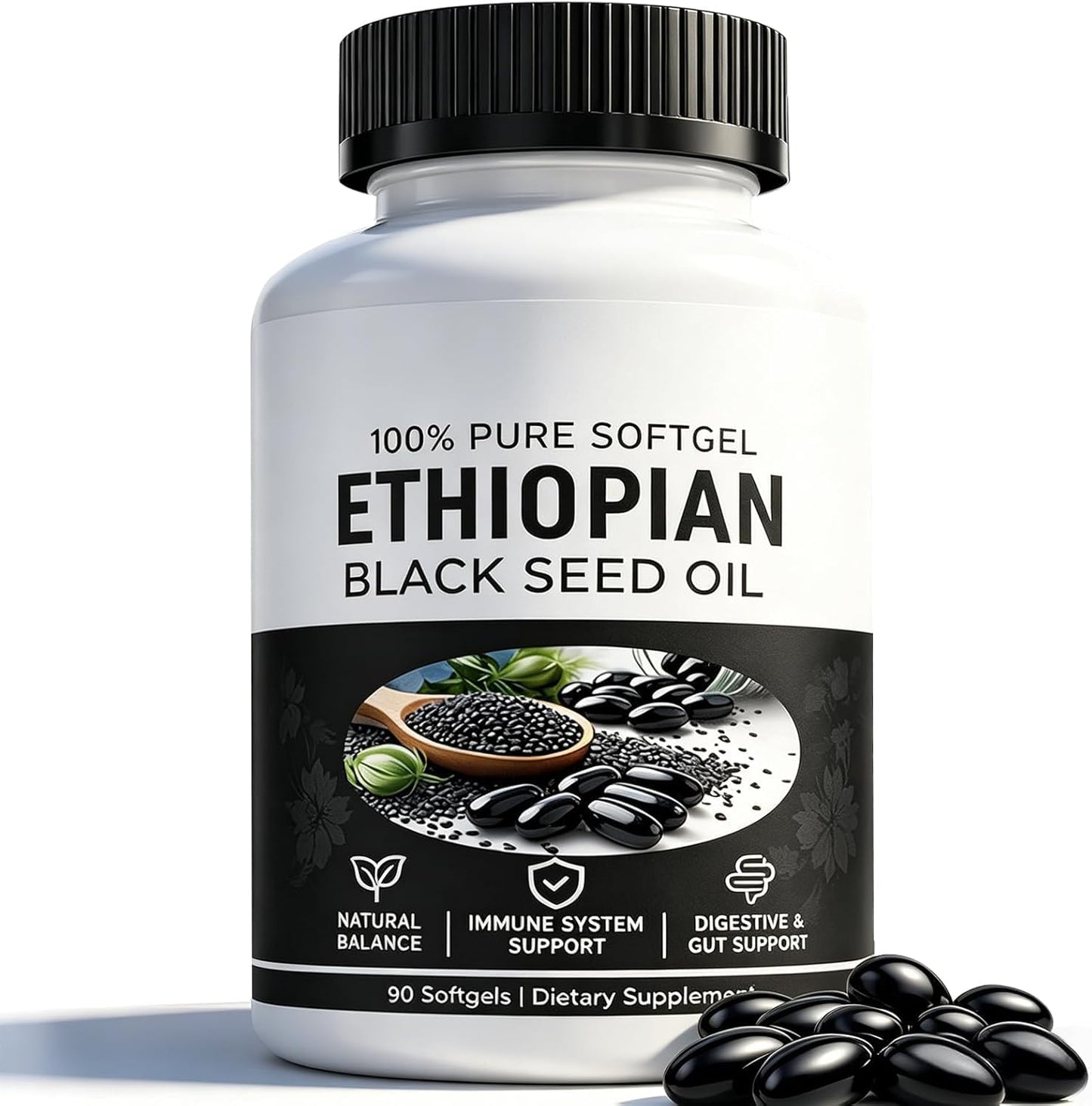 CLNXMT Ethiopian Black Seed Oil Softgels, 90 Count