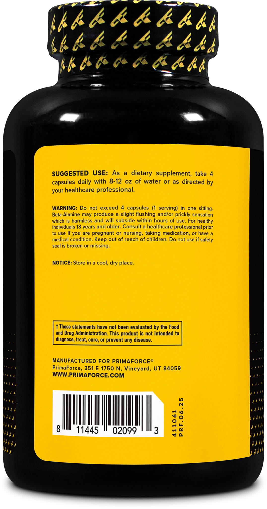 Primaforce Beta-Alanine 3,400mg Capsules, 180 Count