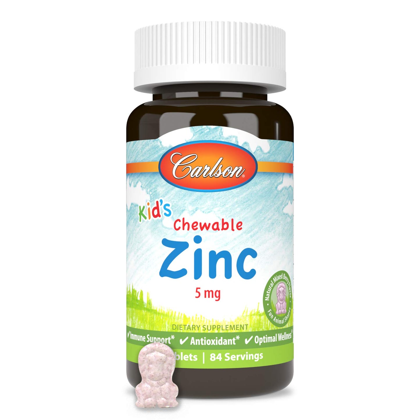 Carlson Kid's Chewable Zinc 5 mg, 84 Tablets