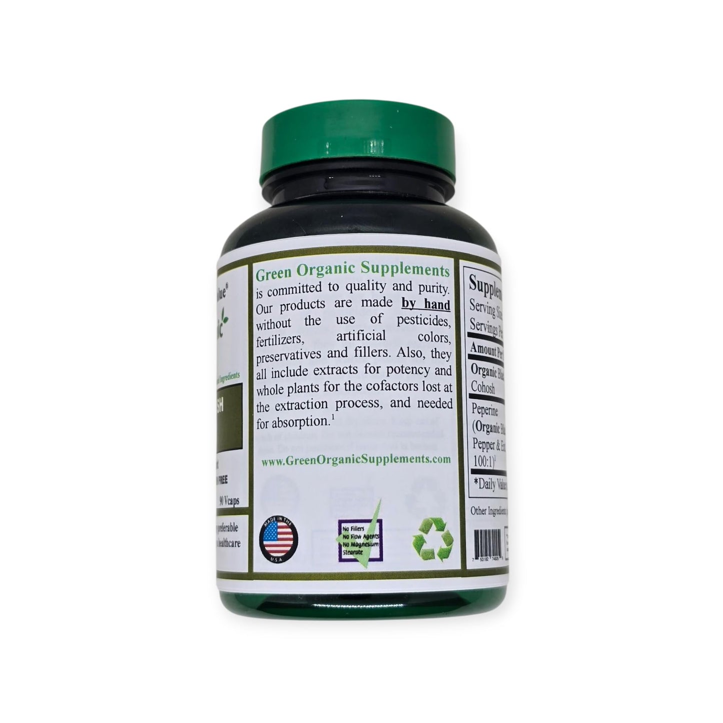 Green Organic Supplements Black Cohosh 90 Capsules