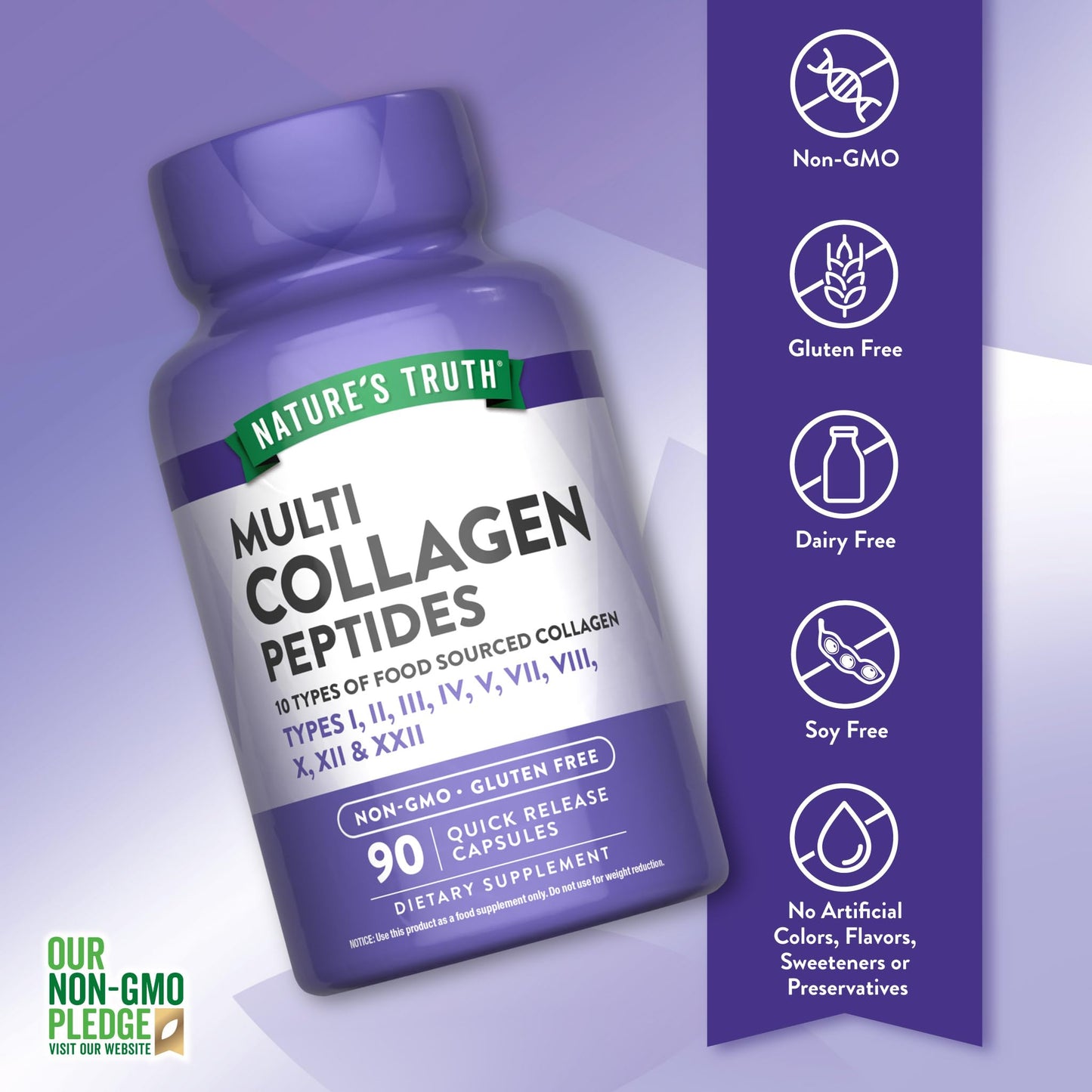 Nature's Truth Multi Collagen Peptides Capsules 90 Count