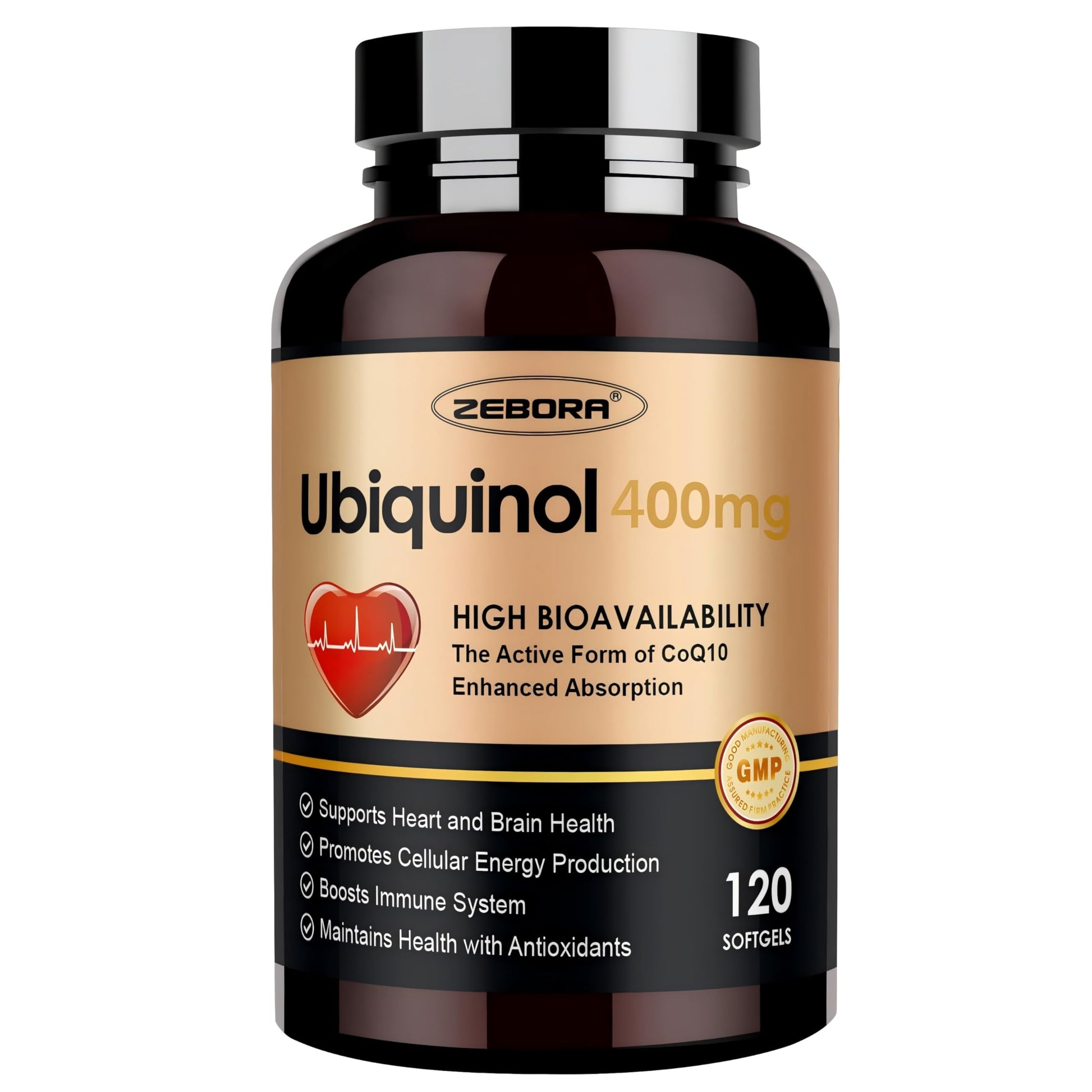ZEBORA Ubiquinol CoQ10 400mg Softgels, 120 Softgels