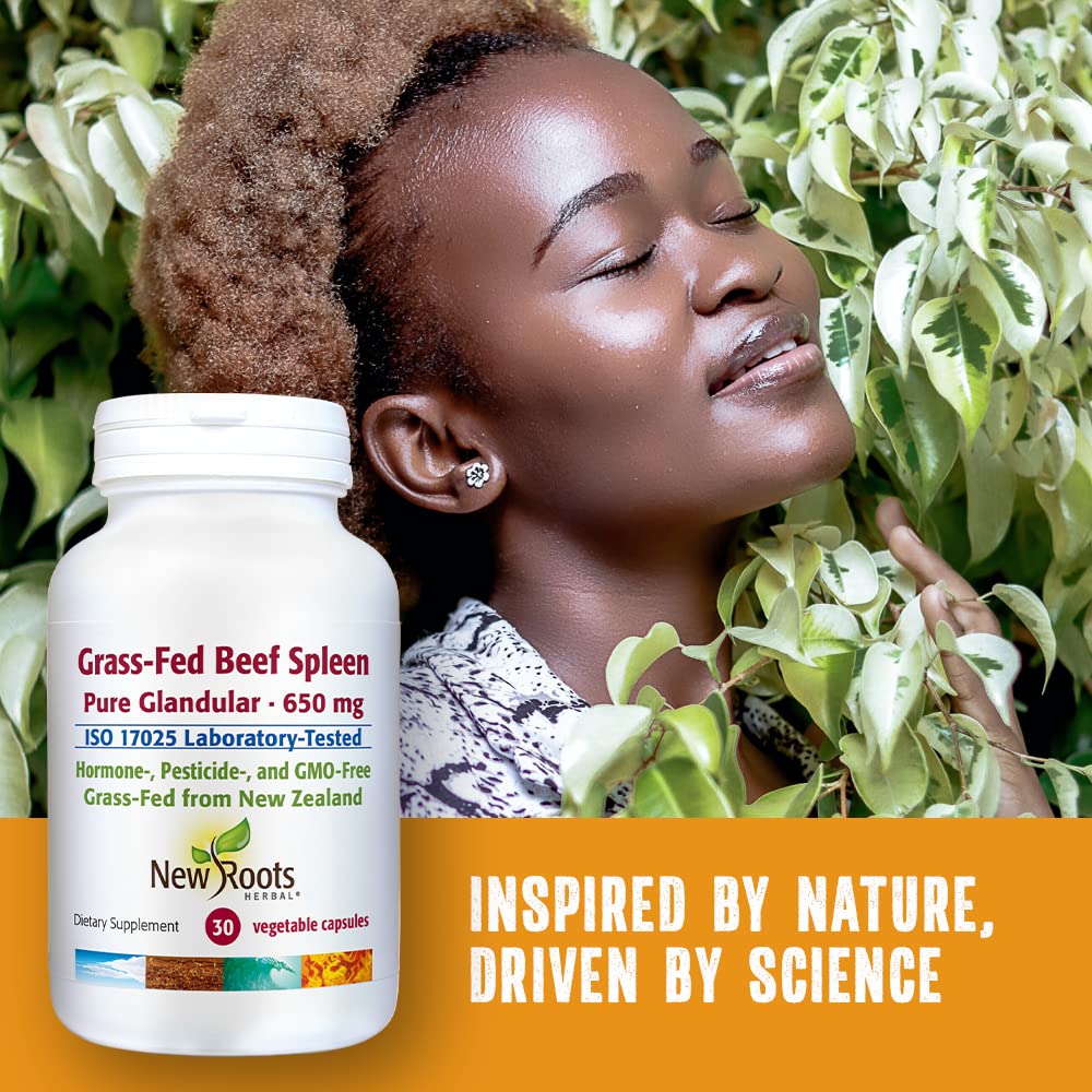 New Roots Herbal Grass-Fed Beef Spleen Capsule, 30 Capsules