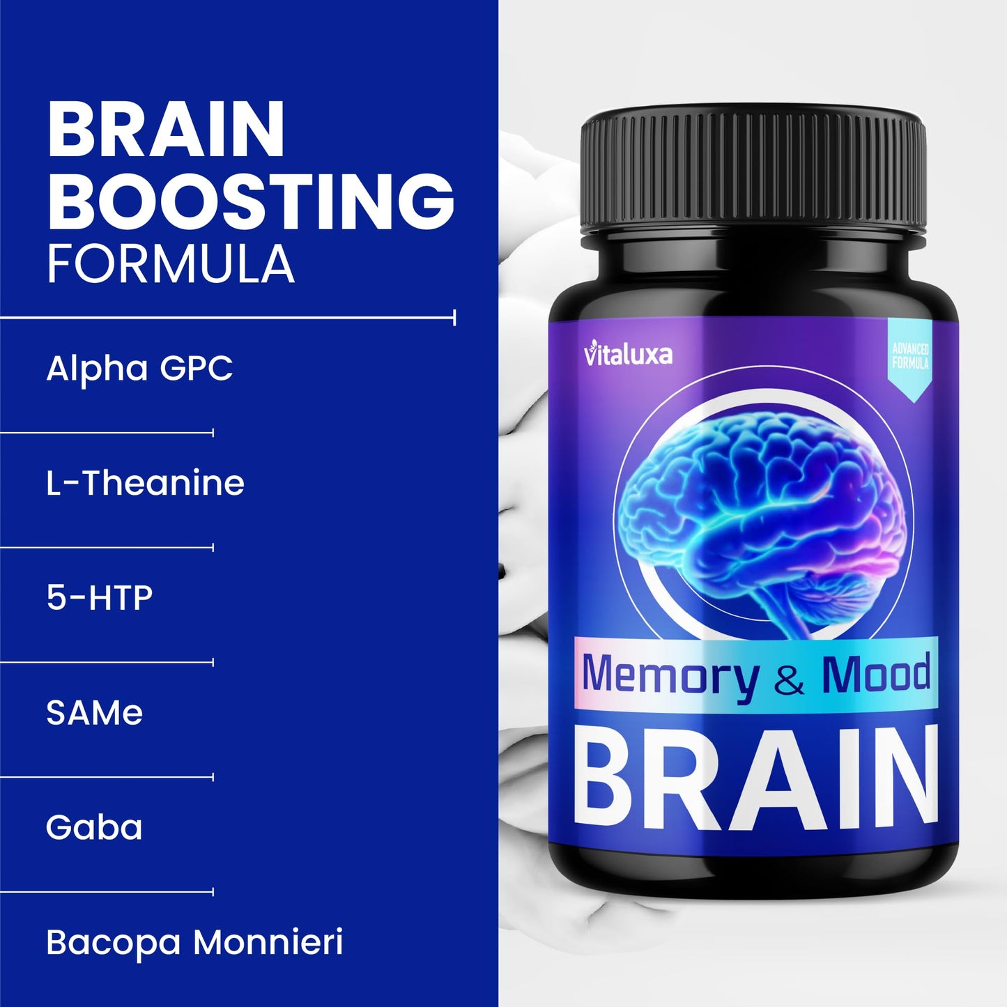 Vitaluxa Brain Memory and Mood Capsules 180 Capsules
