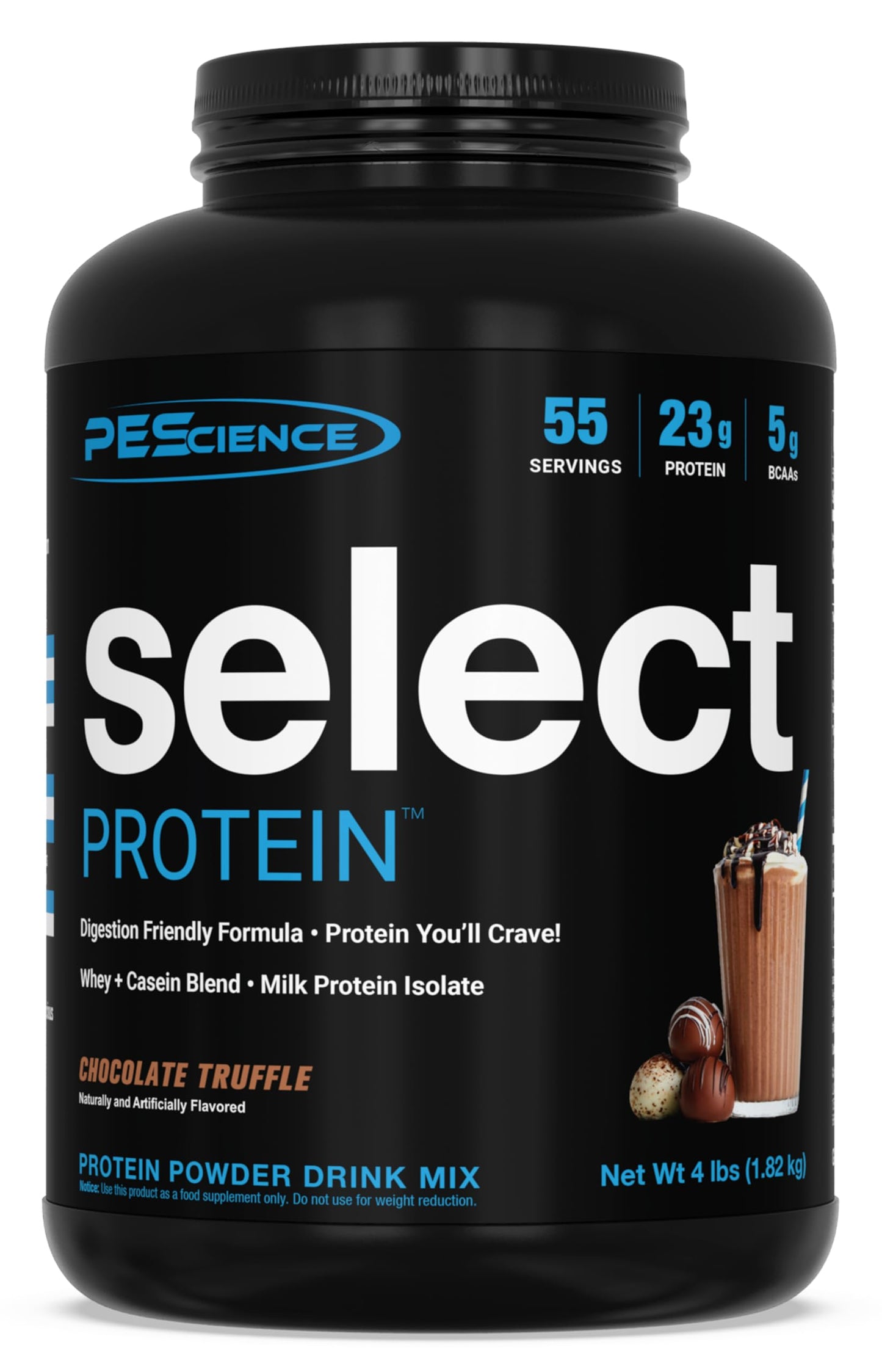 PEScience Select Protein Powder Whey and Casein Blend, Chocolate Truffle, 64 Servings