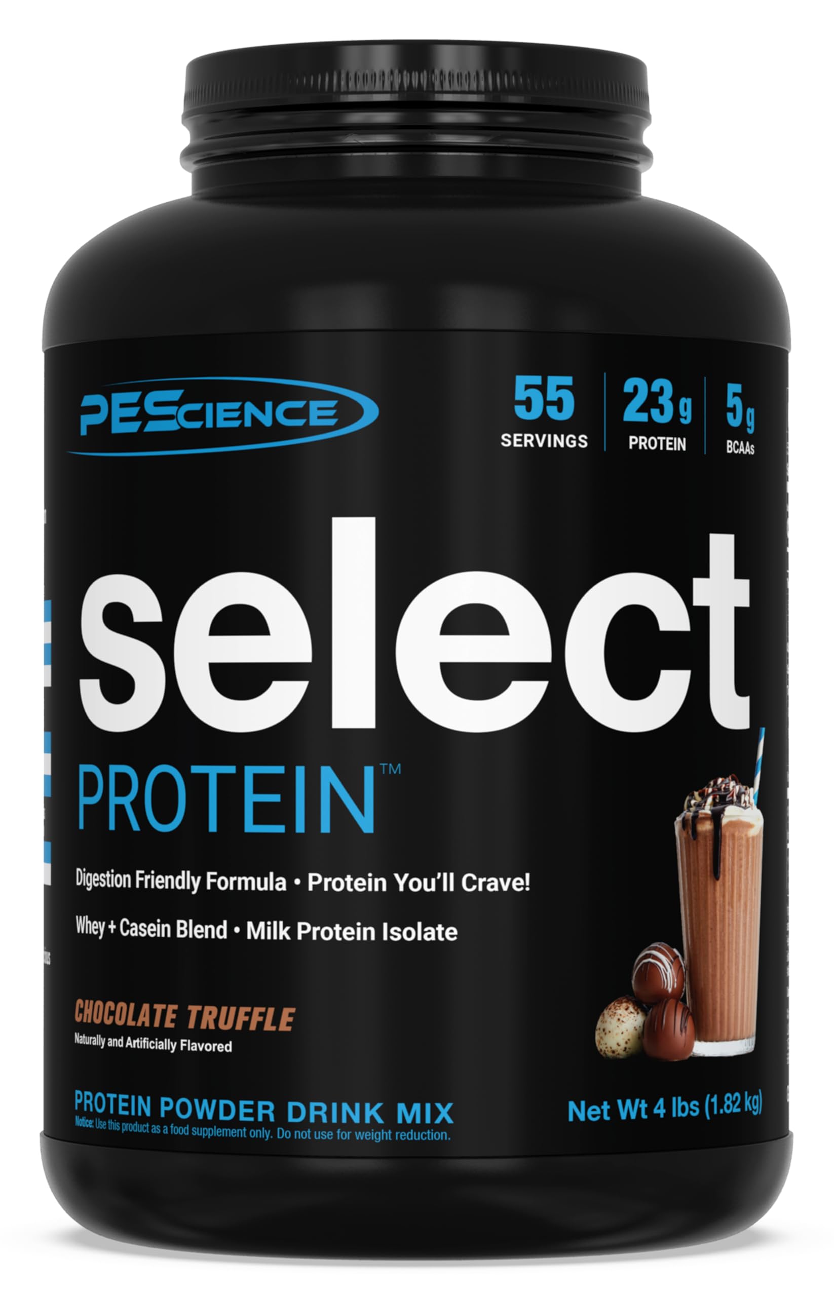 PEScience Select Protein Powder Whey and Casein Blend, Chocolate Truffle, 64 Servings