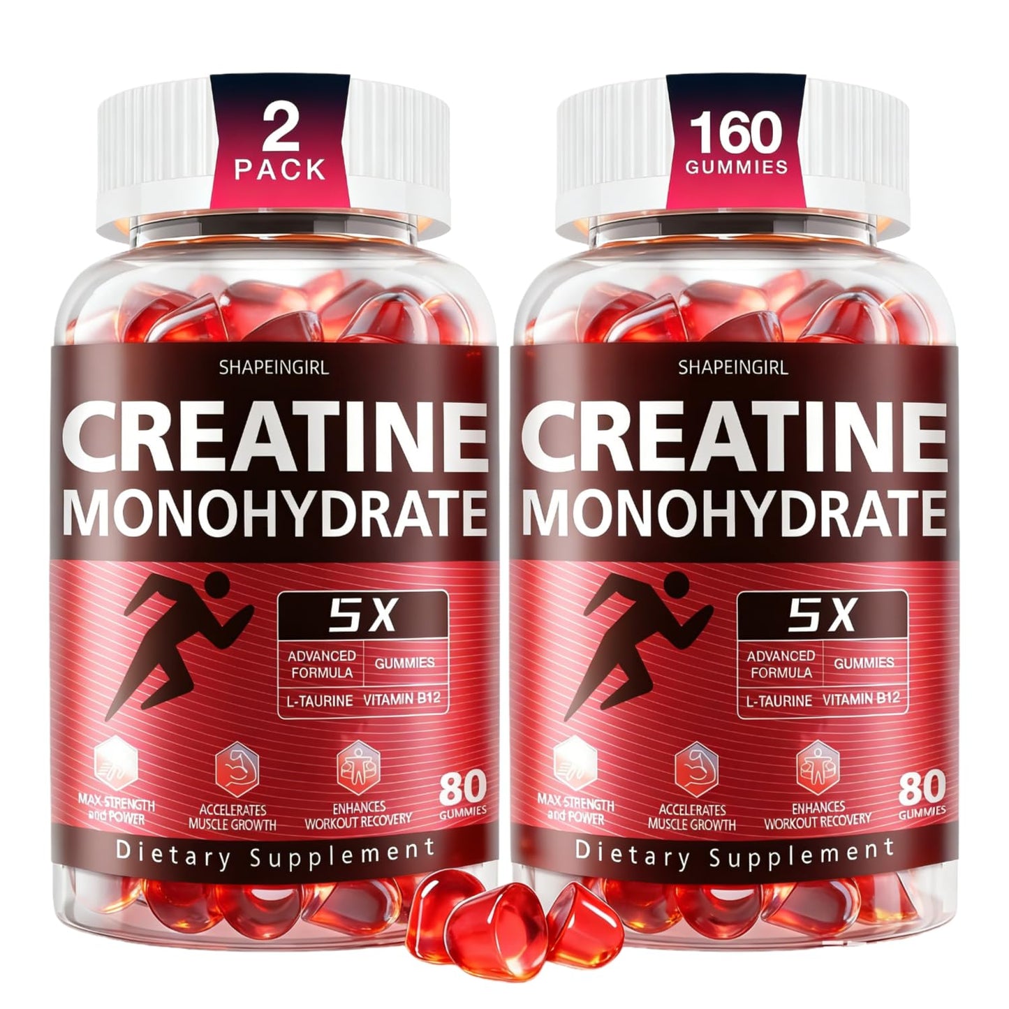 SHAPEINGIRL Creatine Monohydrate Gummies 160 Count