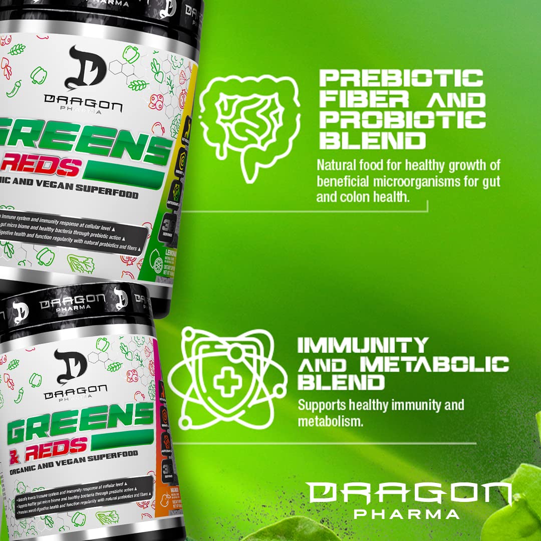 DRAGON PHARMA Greens and Reds Powder, 12.7 Ounce