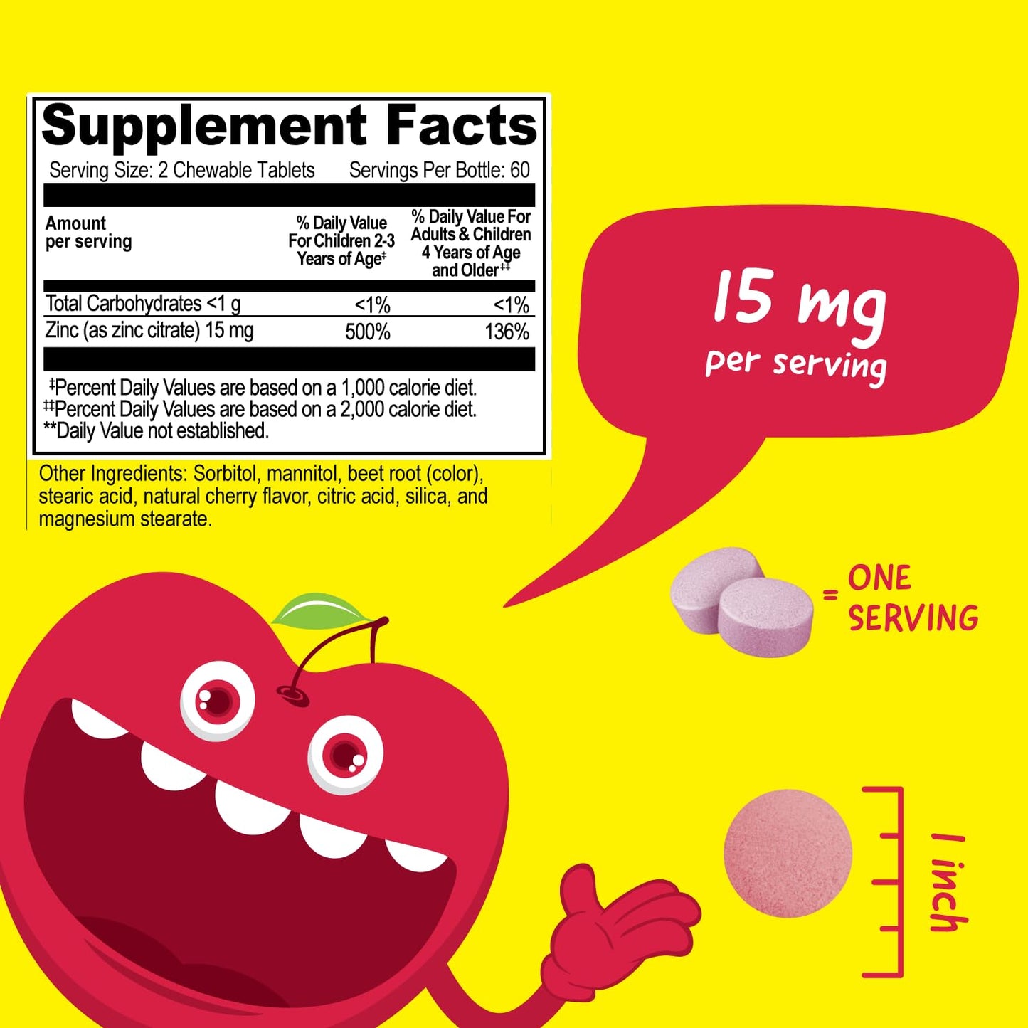 VitaWorks Kids Zinc 15mg Chewable Tablets - 120 Chewables