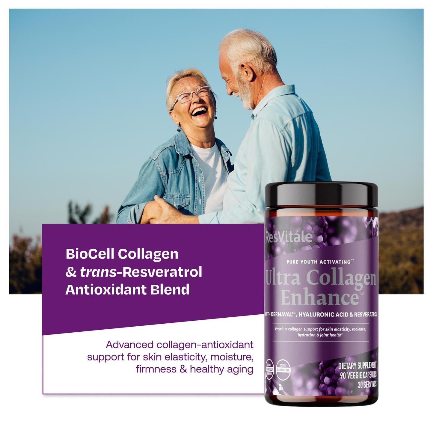 ResVitale Ultra Collagen Enhance Skin Care Supplement with Resveratrol Capsule, 90 Count