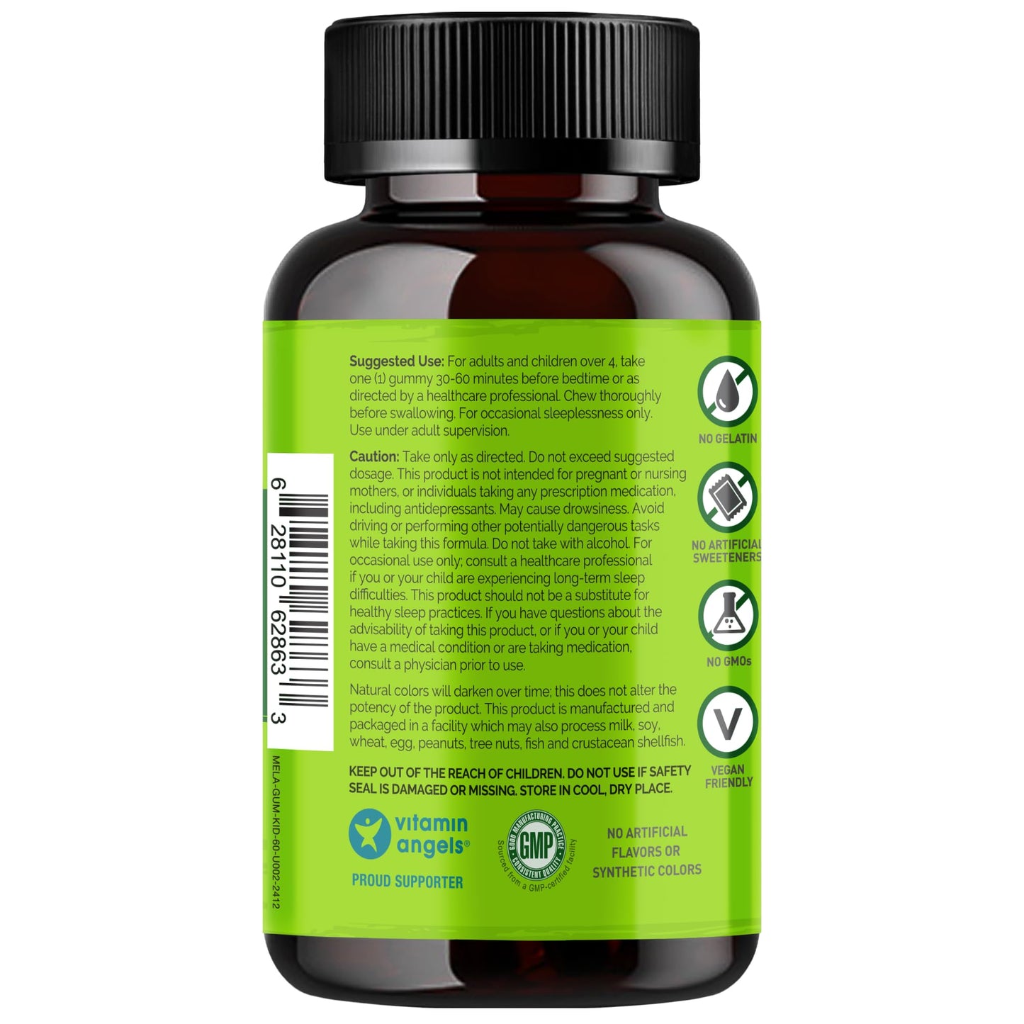 NATURELO Melatonin Gummies for Kids Gummy, 60 Count
