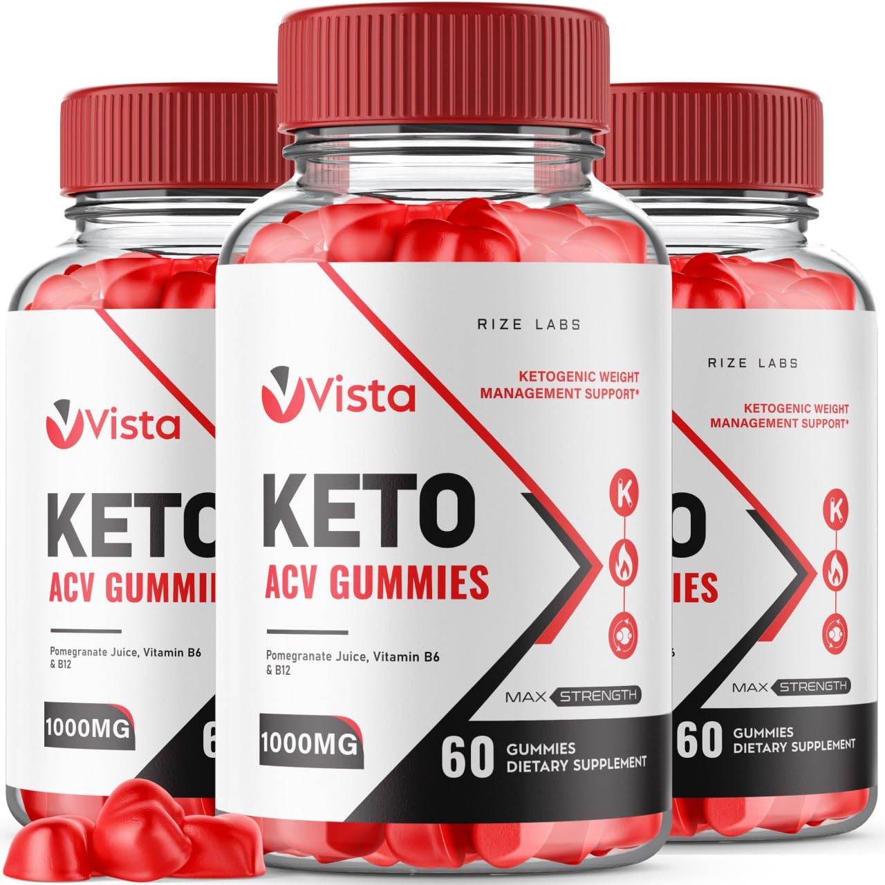 Rize Labs Vista Keto ACV Gummies, 180 Gummies