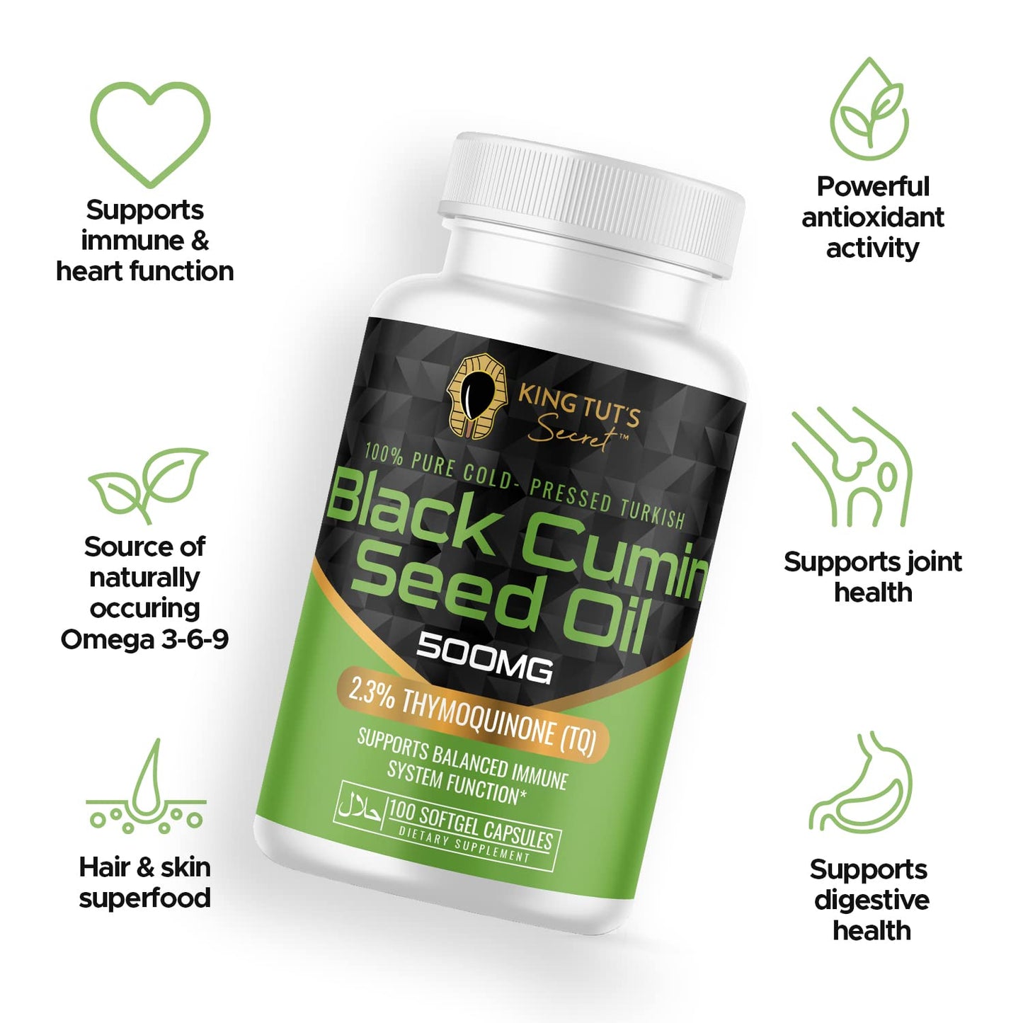 KING TUT'S SECRET Black Seed Softgels 500 mg, 1 Count
