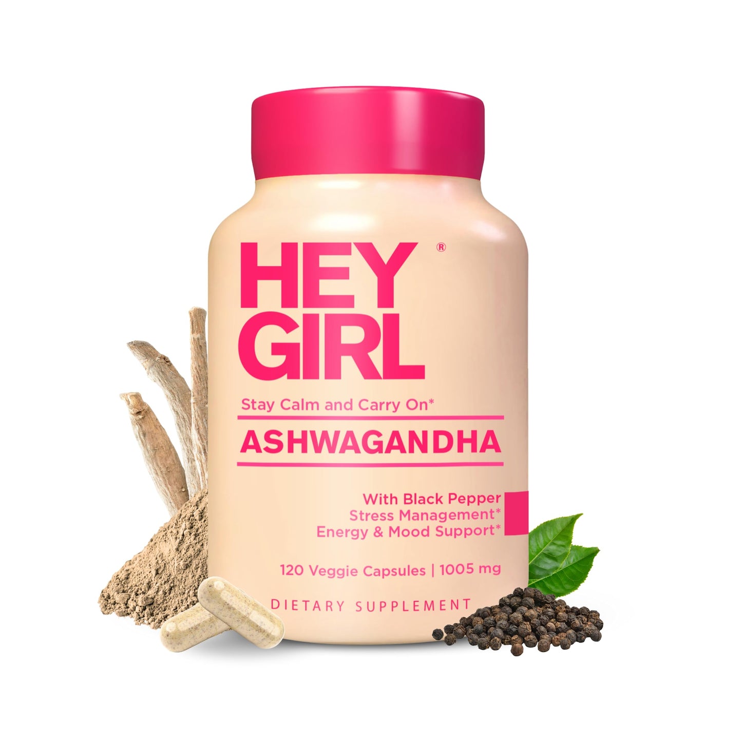 Hey Girl Nutrition Ashwagandha Capsules 1005mg, 120 Capsules