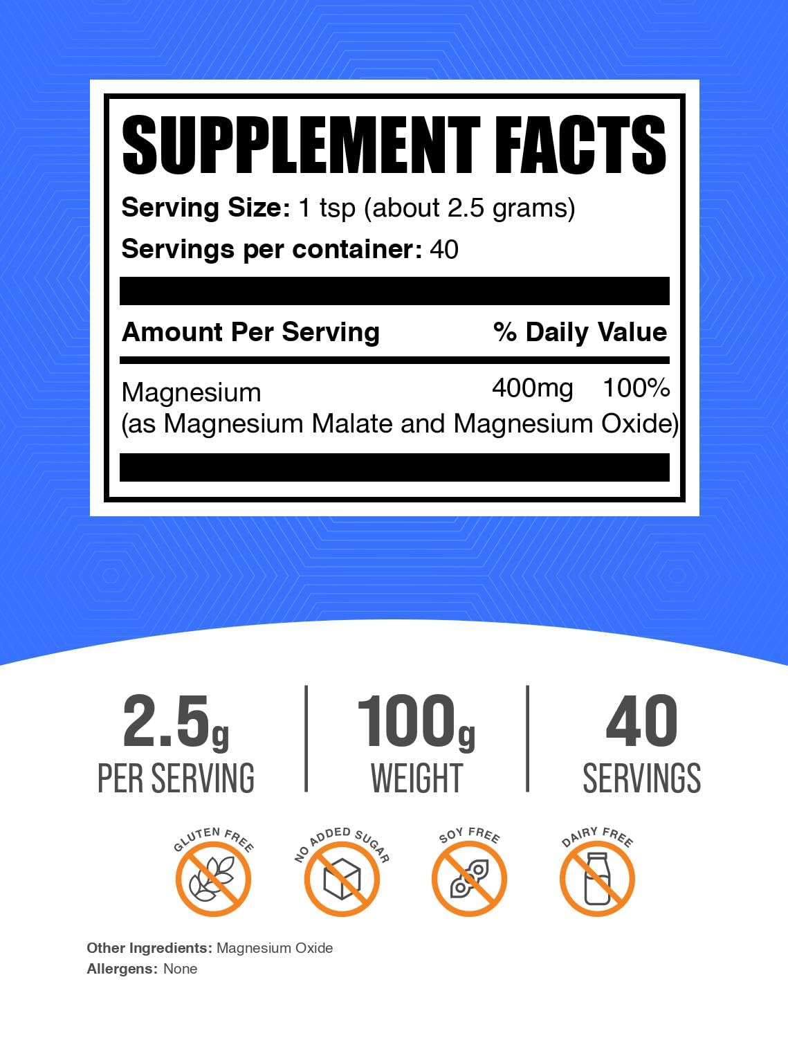 BulkSupplements Magnesium Malate Powder, 3.53 oz