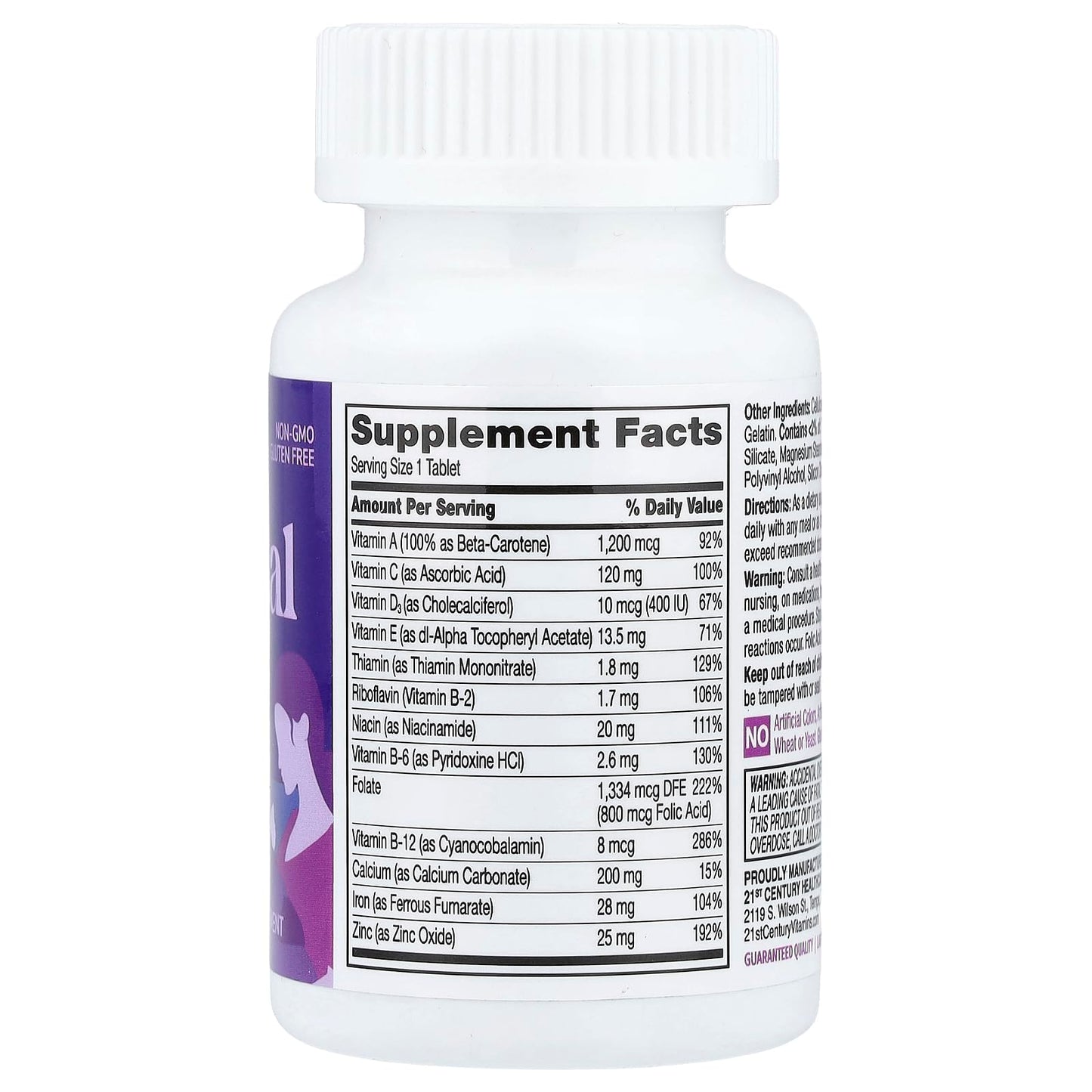 21st Century PreNatal Multivitamin Tabs, 60 Tablets