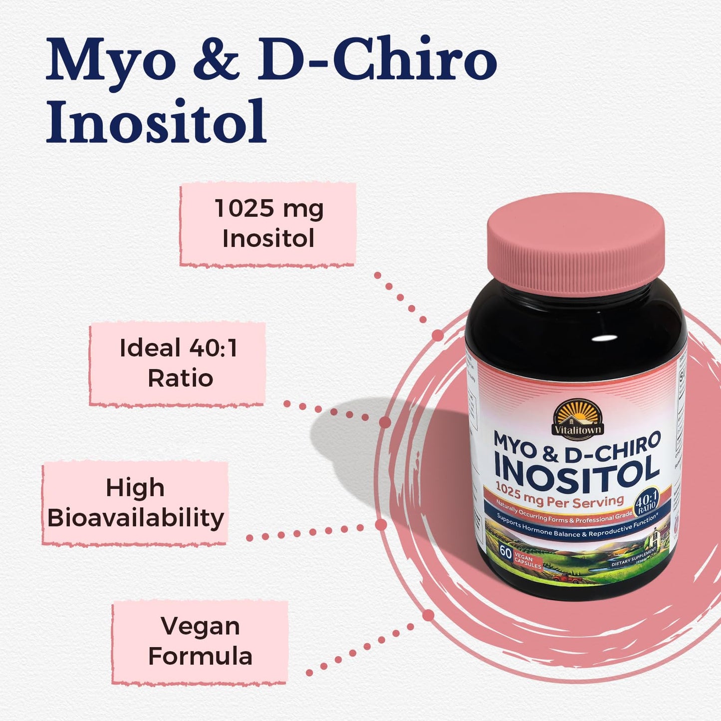 Vitalitown Inositol Supplement Capsule 60 Count