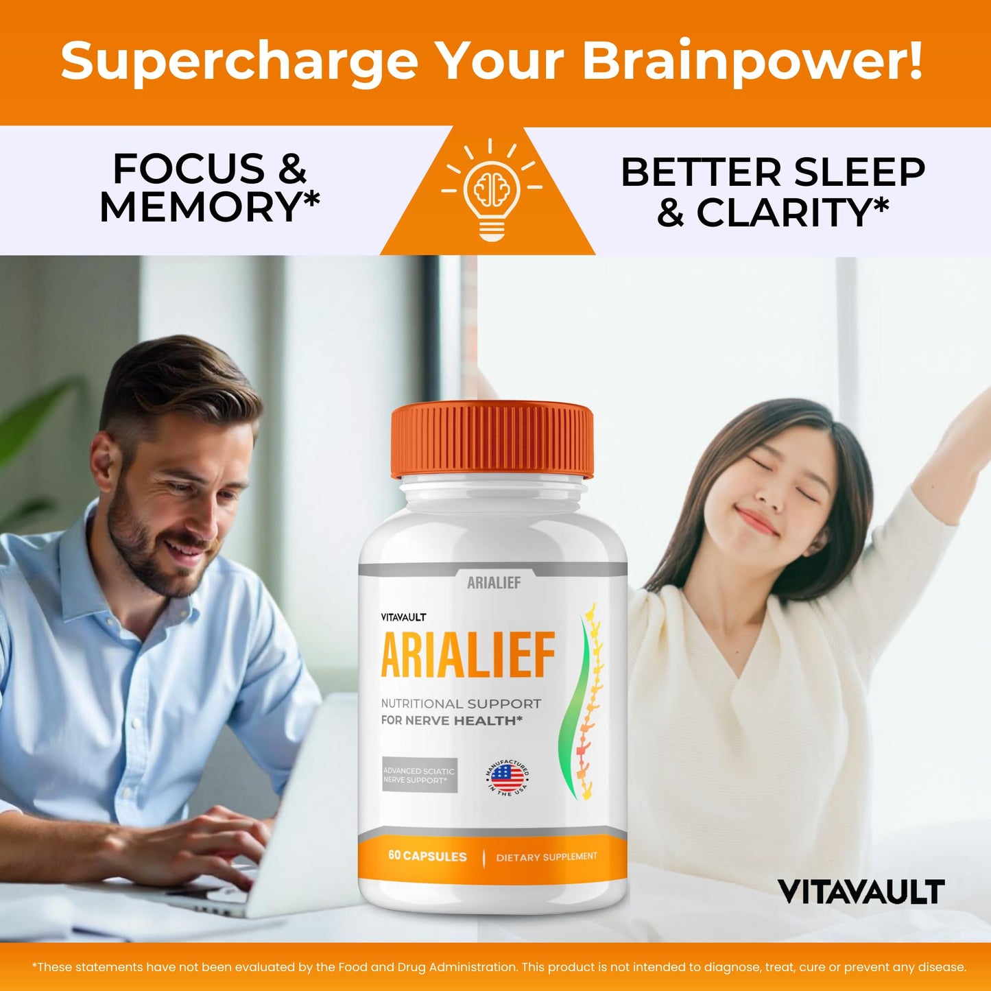 Vitavault Brain Supplements for Memory and Focus Capsules, 60 Count
