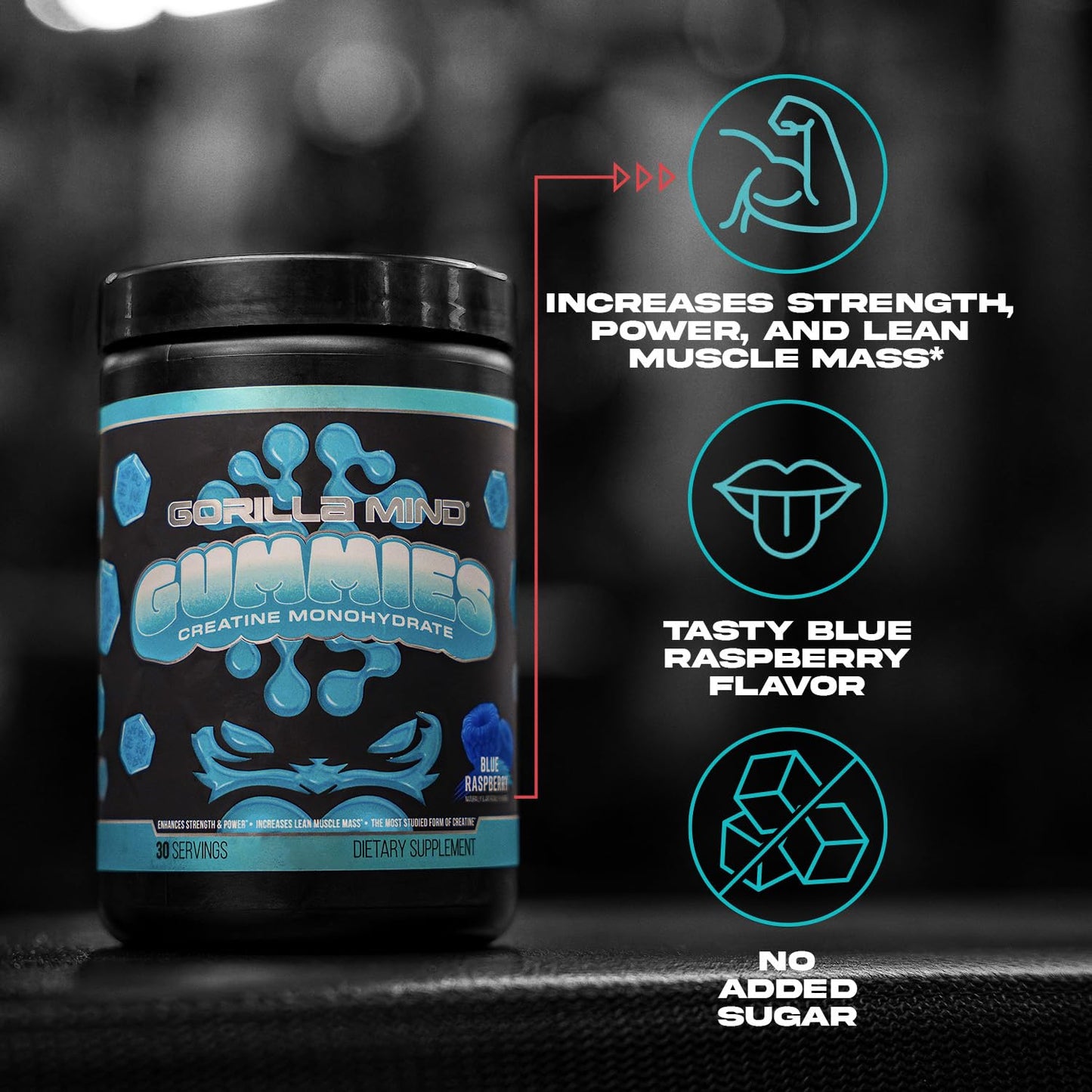 Gorilla Mind Creatine Gummies 120 Count