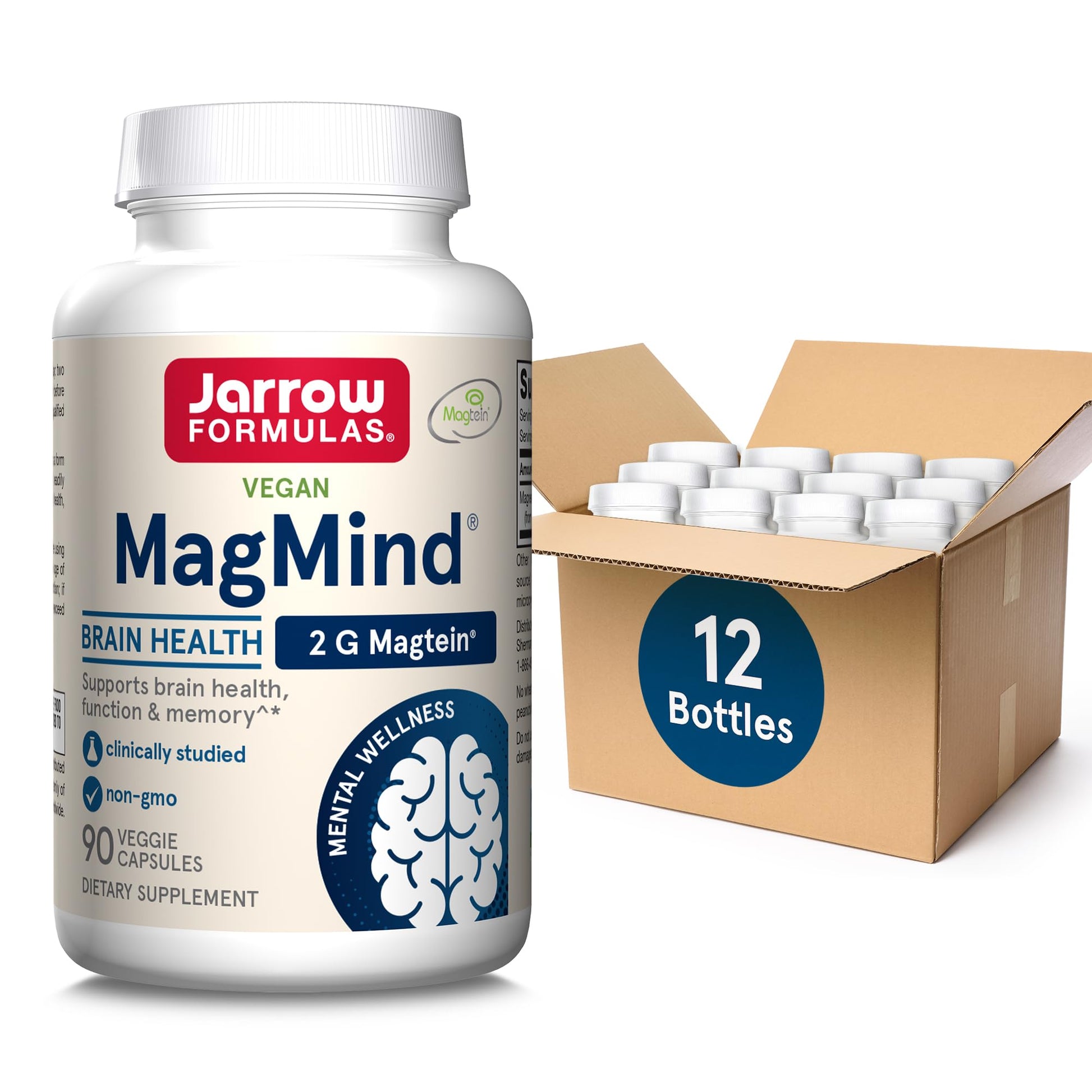Jarrow Formulas Magnesium L-Threonate MagMind Magtein Magnesium Supplement Capsules 1080