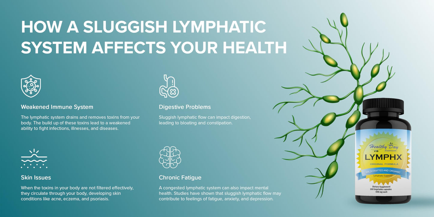 Healthy Day Supplements LYMPHX Ultimate Immune Support and Wellness Supplement Capsules 100
